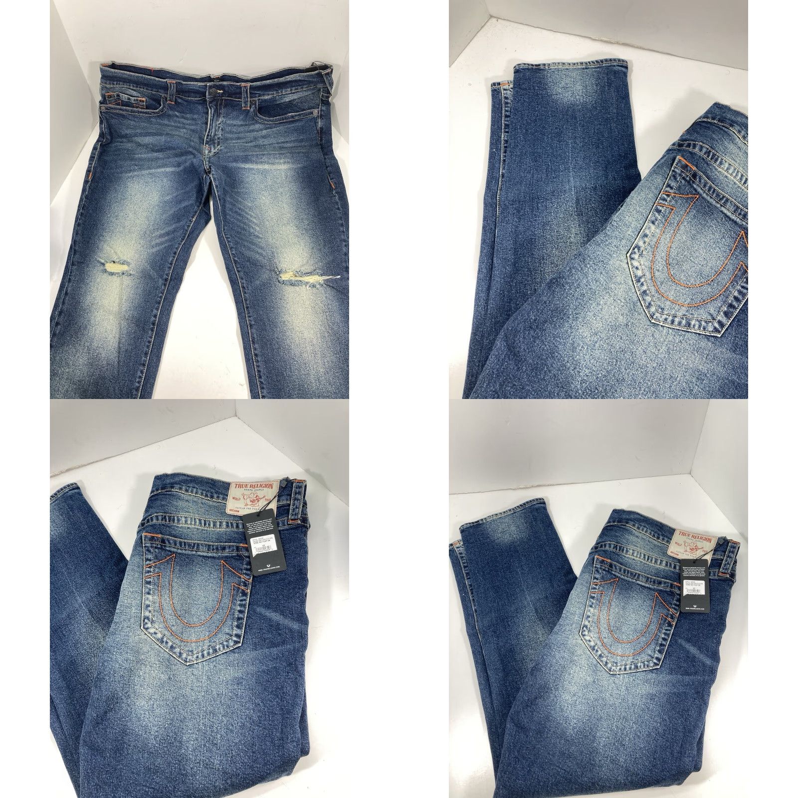 True Religion VINTAGE True Religion Geno No Flap Jeans Men 42X32 Blue Distressed Dark Relaxed Slim NWT Size US 42 / EU 58 - 10 Thumbnail