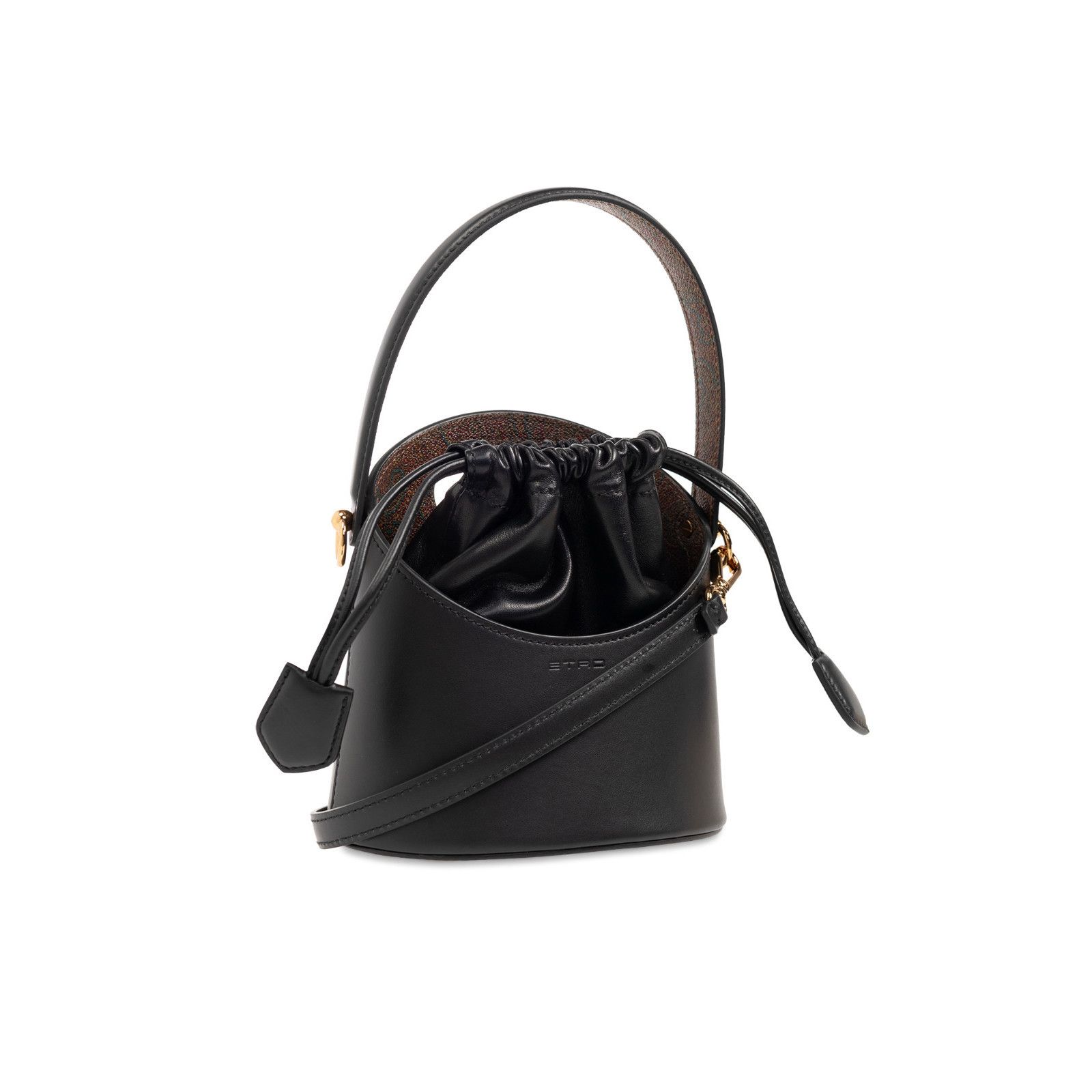 Etro ETRO Satturno Secchiello Small Black Leather Bucket Bag New Size ONE SIZE - 3 Thumbnail