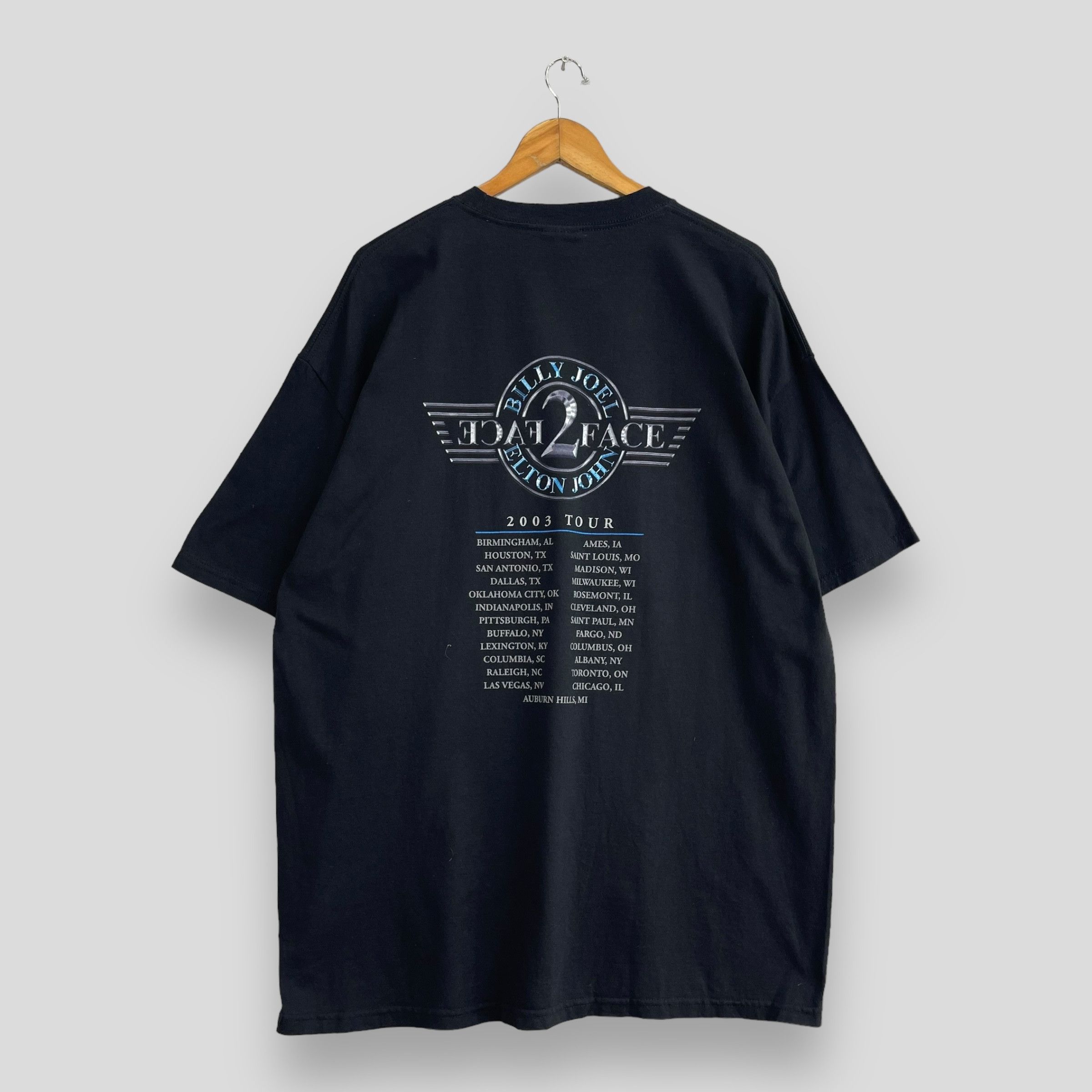 Band Tees × Vintage Vintage Billy Joel And Elton John Face 2 Face Concert Tee Size US XL / EU 56 / 4 - 6 Thumbnail