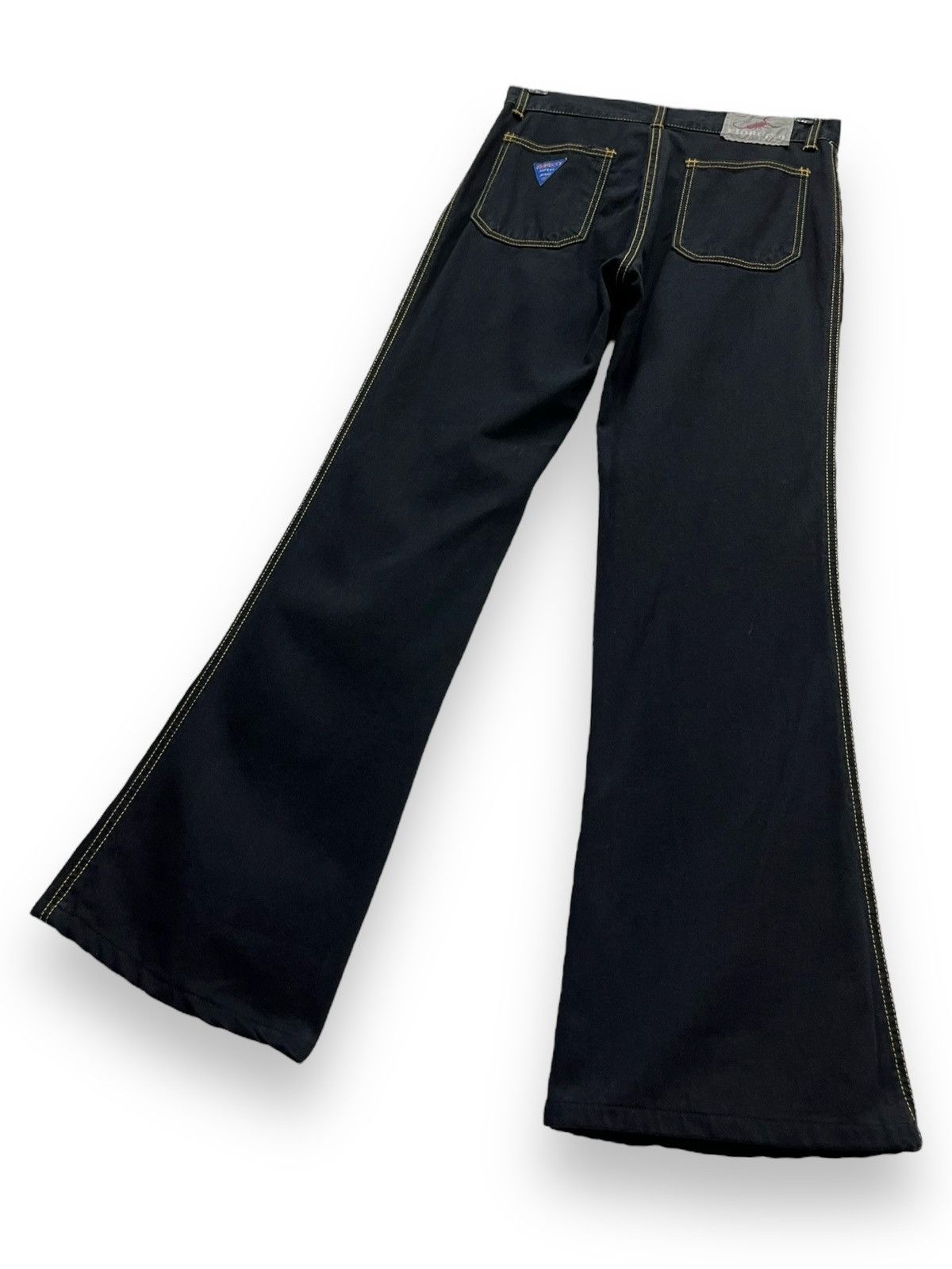 Fiorucci 🔥FYE🔥Vintage FIORUCCI ITALY FLARE Denim Bush Pants Size US 27 - 7 Thumbnail
