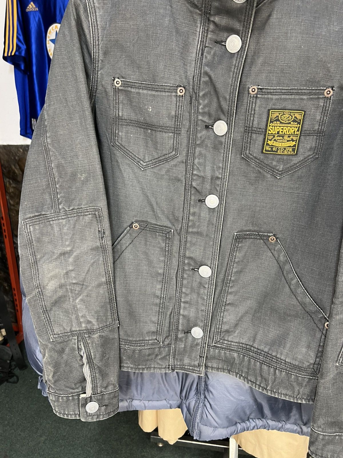 Superdry Superdry Y2K grunge biker raw denim jacket Rick Owens style Size L / US 10 / IT 46 - 3 Thumbnail