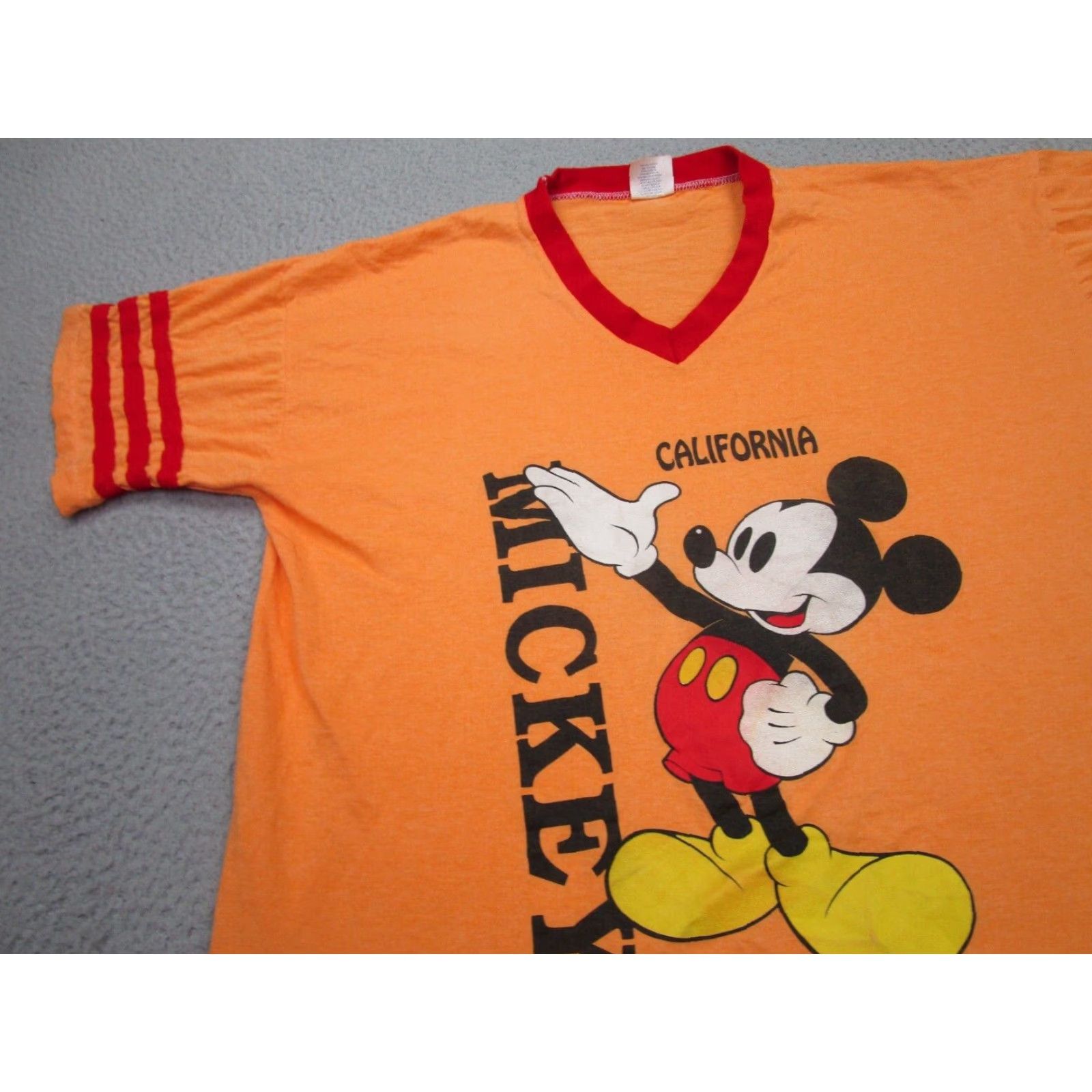 Velva Sheen VINTAGE Velva Sheen Men’s XL Disney T-Shirt Grunge 80s 70s 90s Cartoon Mickey Mouse Yellow Cotton Blend Jersey Single Stitch Ringer Size US XL / EU 56 / 4 - 2 Thumbnail
