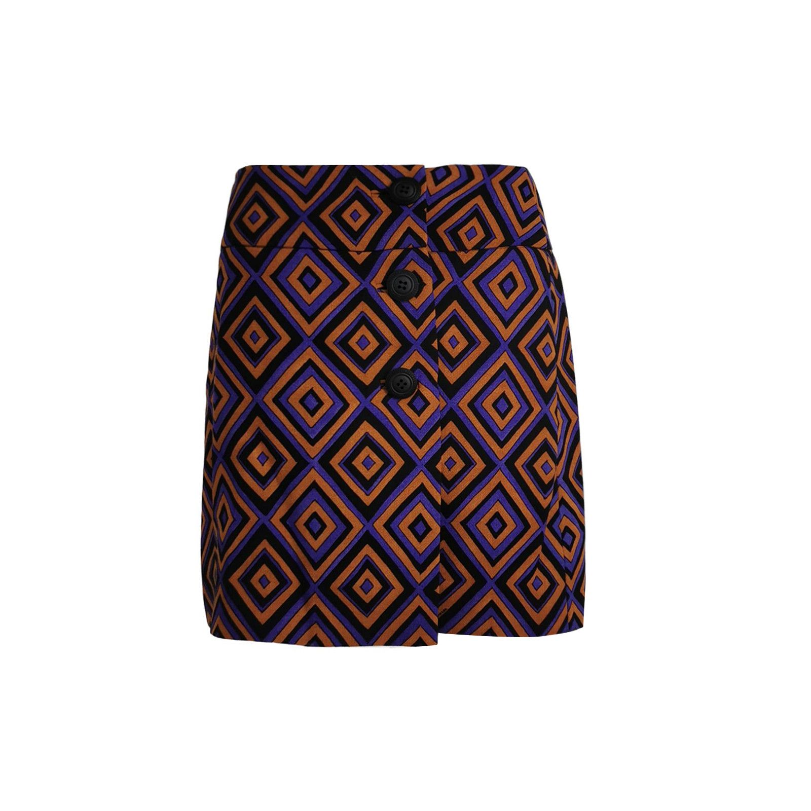 Prada Prada Geometric Pattern Wool Mini Skirt Size 40 Size 27" / US 4 / IT 40 - 1 Thumbnail