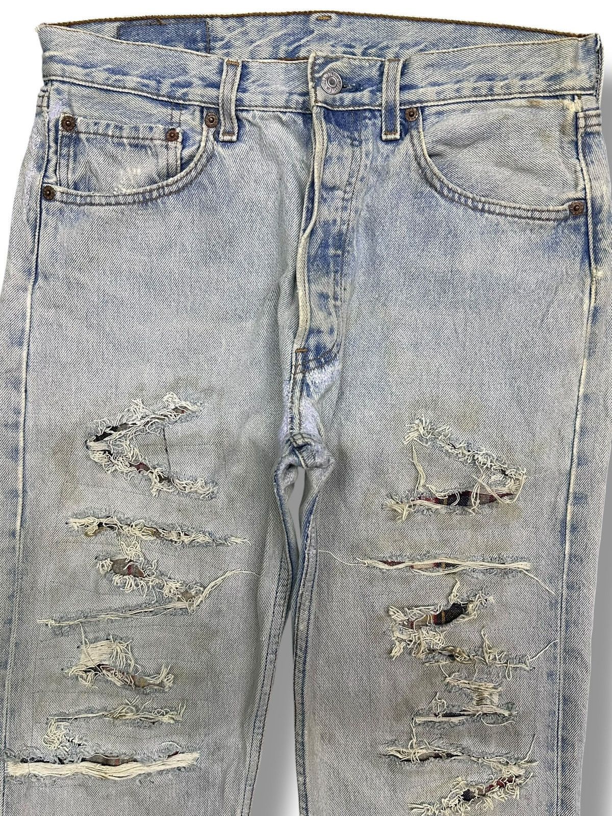 Levi's Vintage Levi’s 501 Straight Distressed Ripped Jeans & Faded Size US 31 - 2 Thumbnail