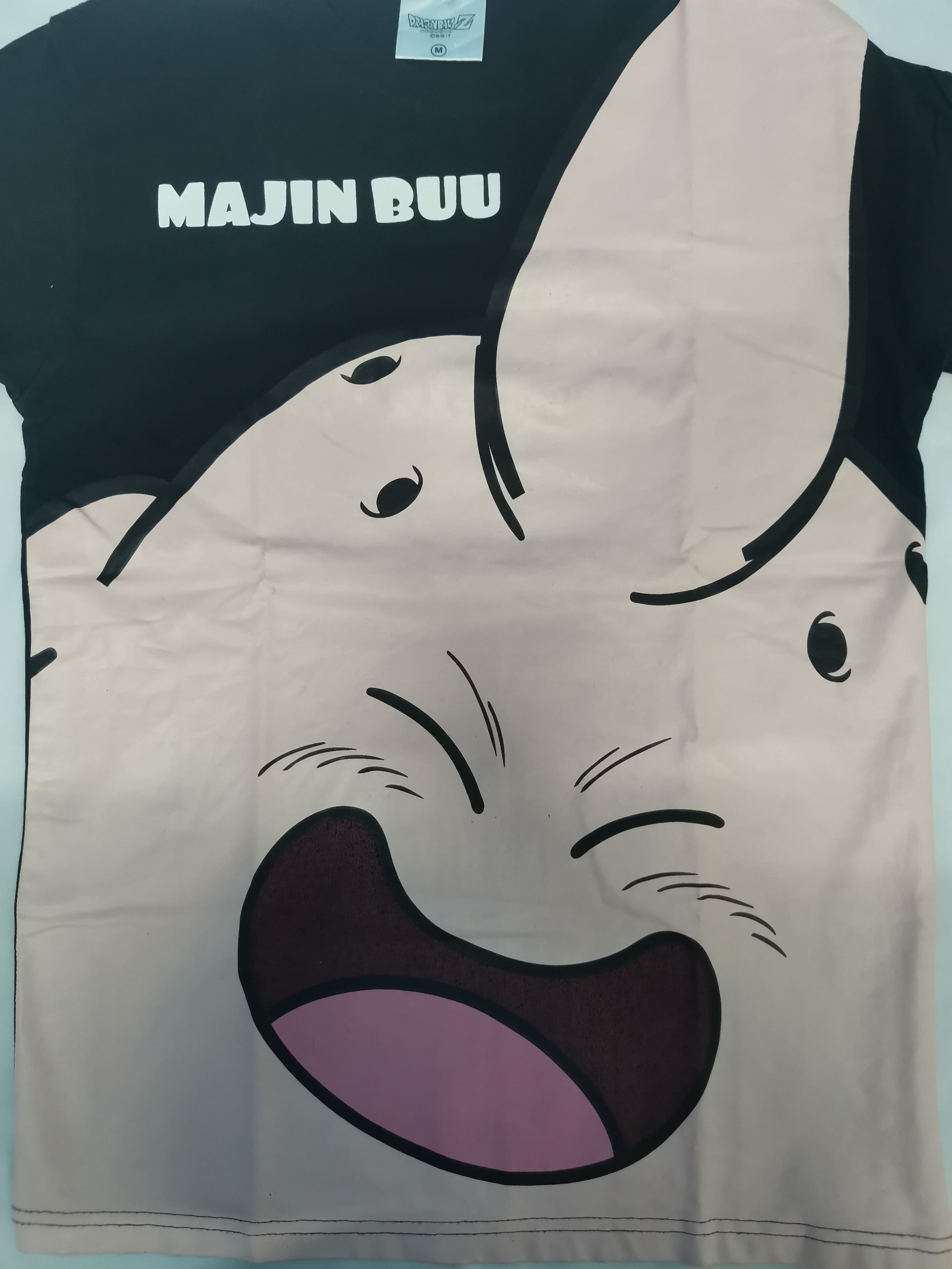 image of Anima x Vintage Dragon Ball Majin Buu Big Logo Japan Anime Tee Manga in Black, Men's (Size Medium)