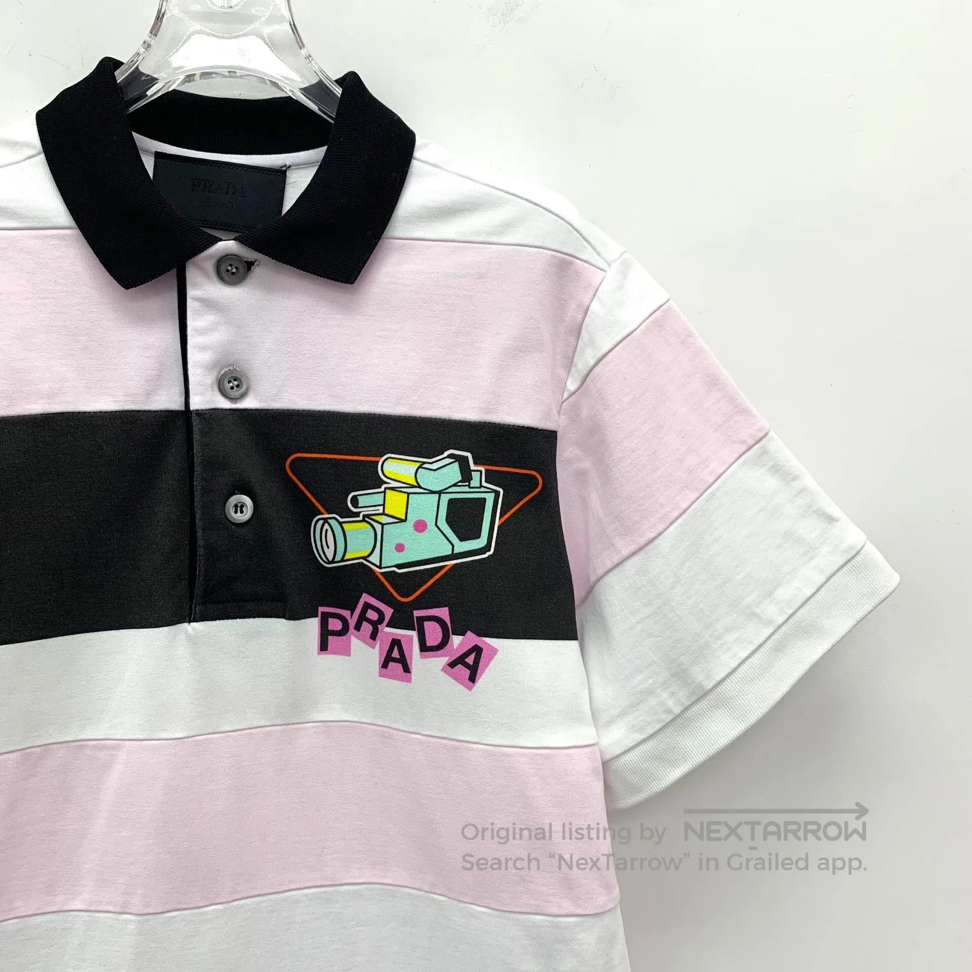 Prada Prada Colorblock Stripe Camera Print Polo. Size S / US 4 / IT 40 - 3 Thumbnail