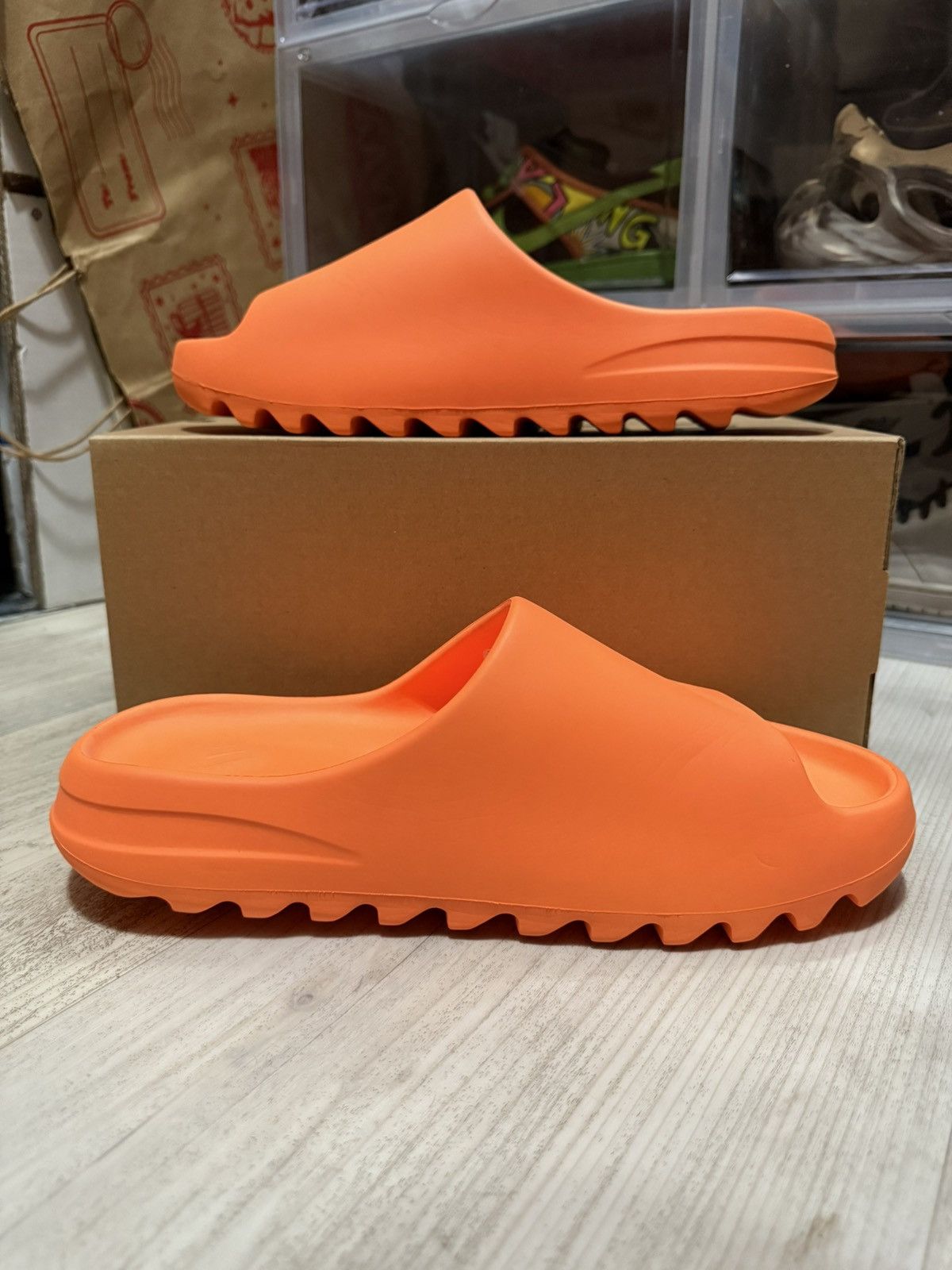 Adidas × Kanye West Adidas Yeezy Slide Enflame Orange Size US 12 / EU 45 - 3 Thumbnail