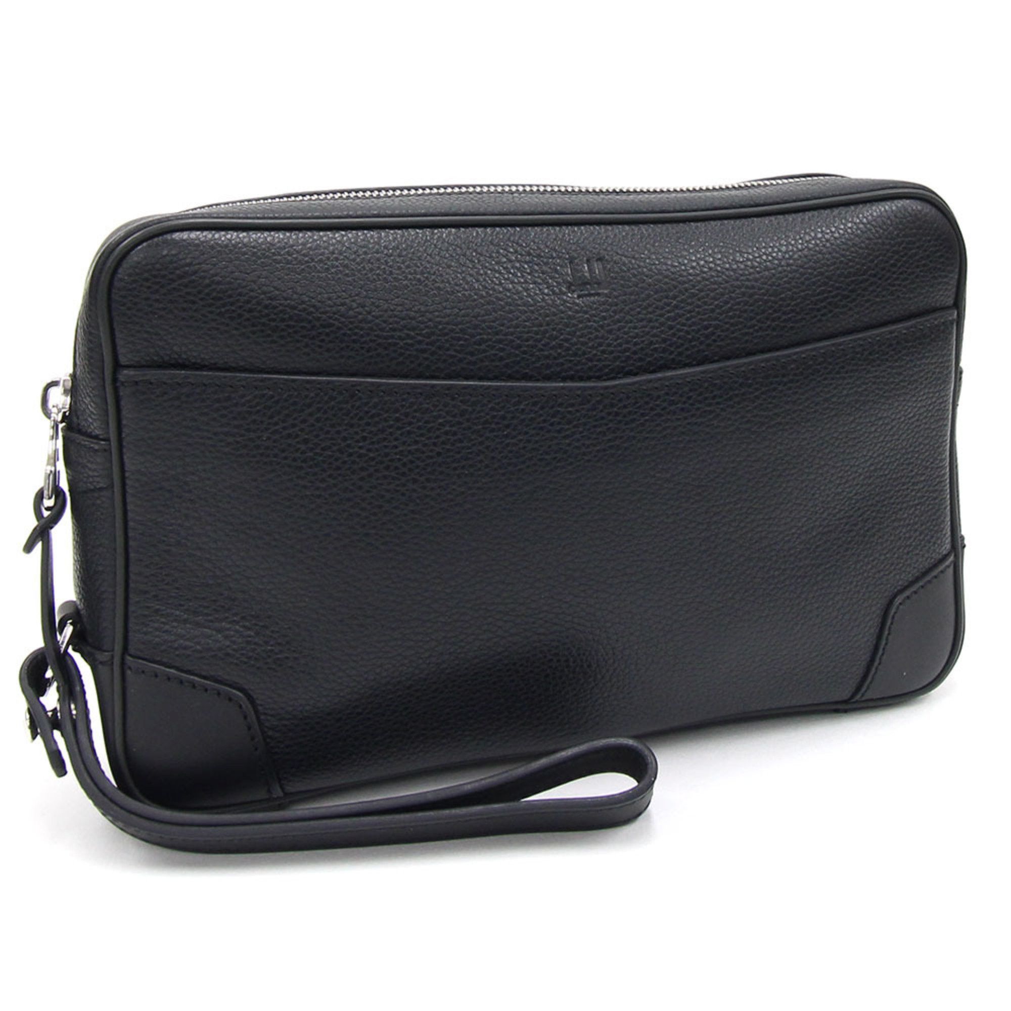 Dunhill Boston Series Second Bag L3V390B Black Leather Clutch with Hand Strap Men's dunhill