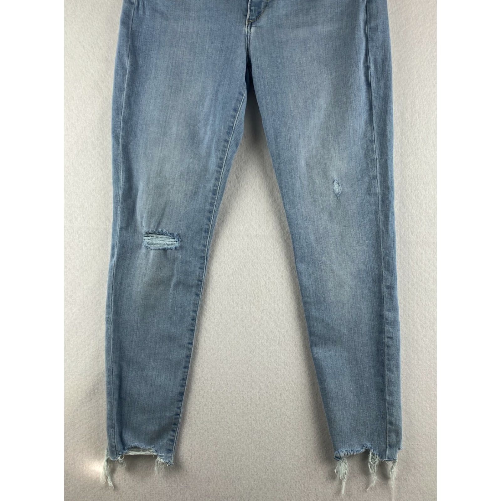Banana Republic Banana Republic Jeans Womens High-Rise Skinny 28 Light Blue Distressed Denim Cotton Elastane Stretch 27 In Inseam 5-Pocket Size 28" / US 6 / IT 42 - 3 Thumbnail