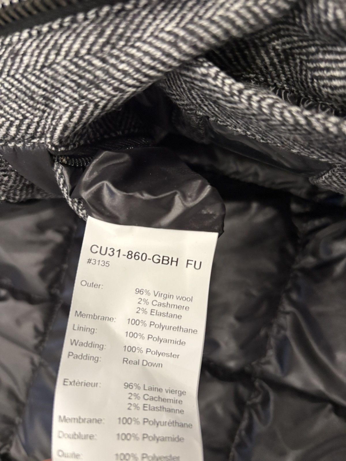 Other Norwegian Wool Cashmere Wool ¾ Coat Grey Black Herringbone Size US L / EU 52-54 / 3 - 9 Thumbnail