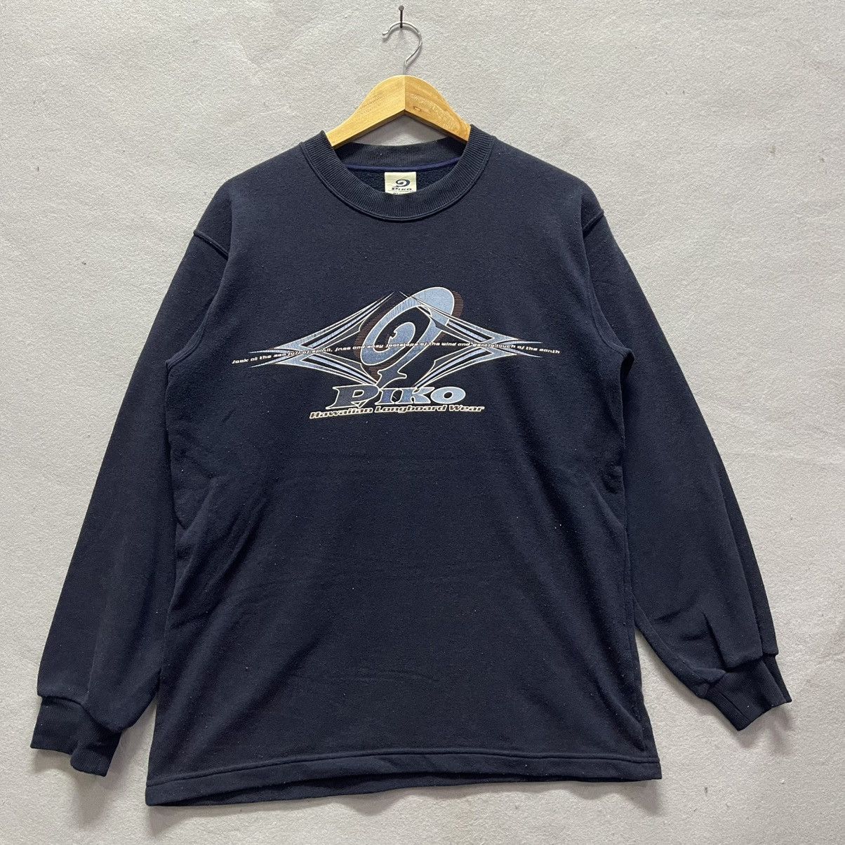 Vintage 1990s PIKO Hawaiian Inspired Wear Sweatshirt Navy Size US M / EU 48-50 / 2 - 1 Thumbnail