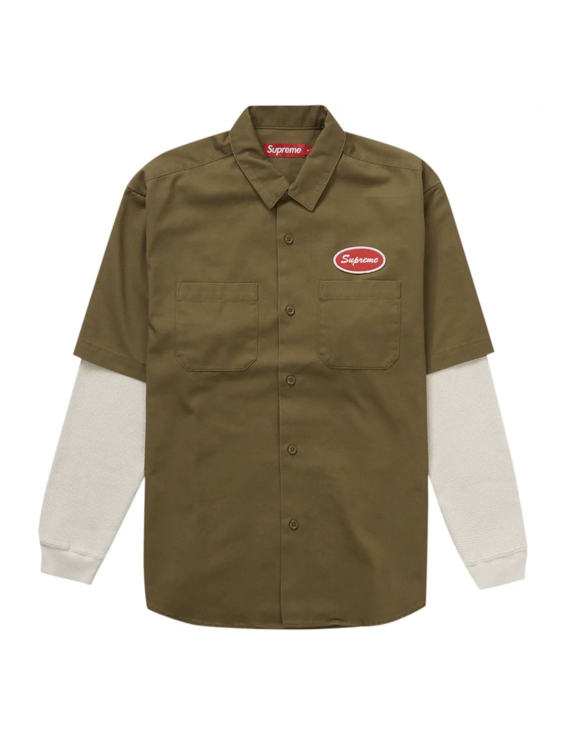 Streetwear × Supreme × Vintage Supreme Olive Green Thermal Sleeve 