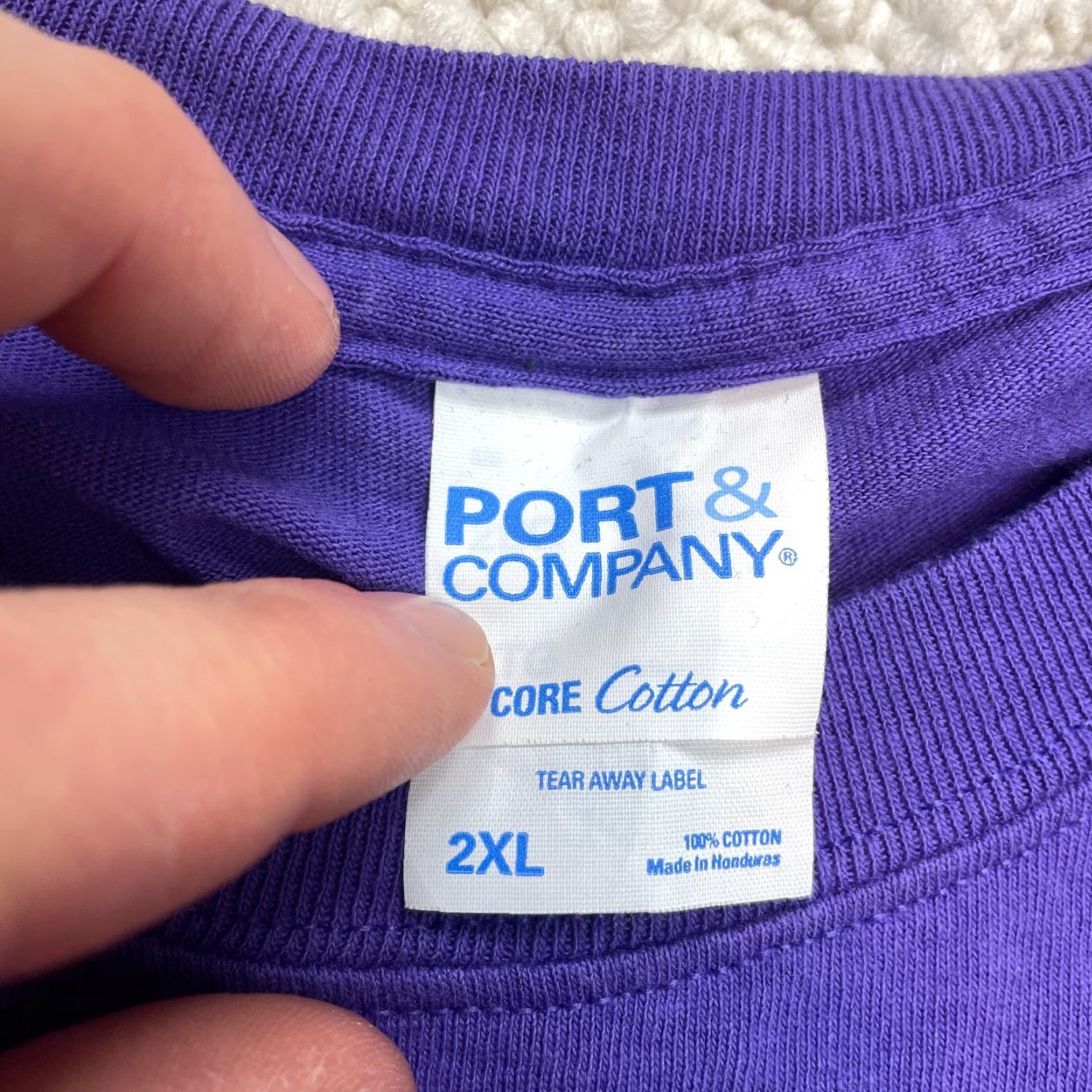 Port & Company Port & Company Core Cotton Shirt Adult 2XL Purple Short Sleeve T-Shirt Men Regular Solid Size US XXL / EU 58 / 5 - 6 Thumbnail