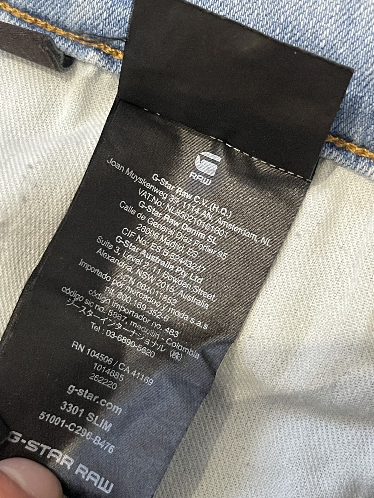 G-Star G-Star RAW 3301 Slim Distressed Denim Jeans 31/32 Size US 31 - 12 Thumbnail