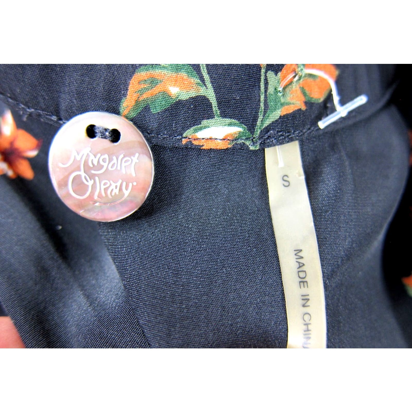 Pinko Margaret O'Leary Black Pink Floral Silky Short Sleeve Tunic Smock Dress S Size 28" / US 6 / IT 42 - 3 Thumbnail