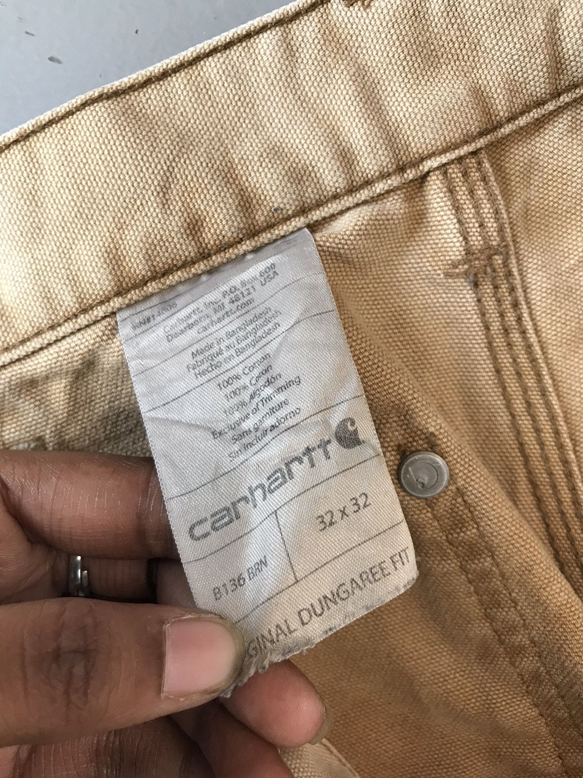 Carhartt × Vintage Vintage sunfade Carhartt b136 BRN double knee denim Size US 32 / EU 48 - 7 Thumbnail