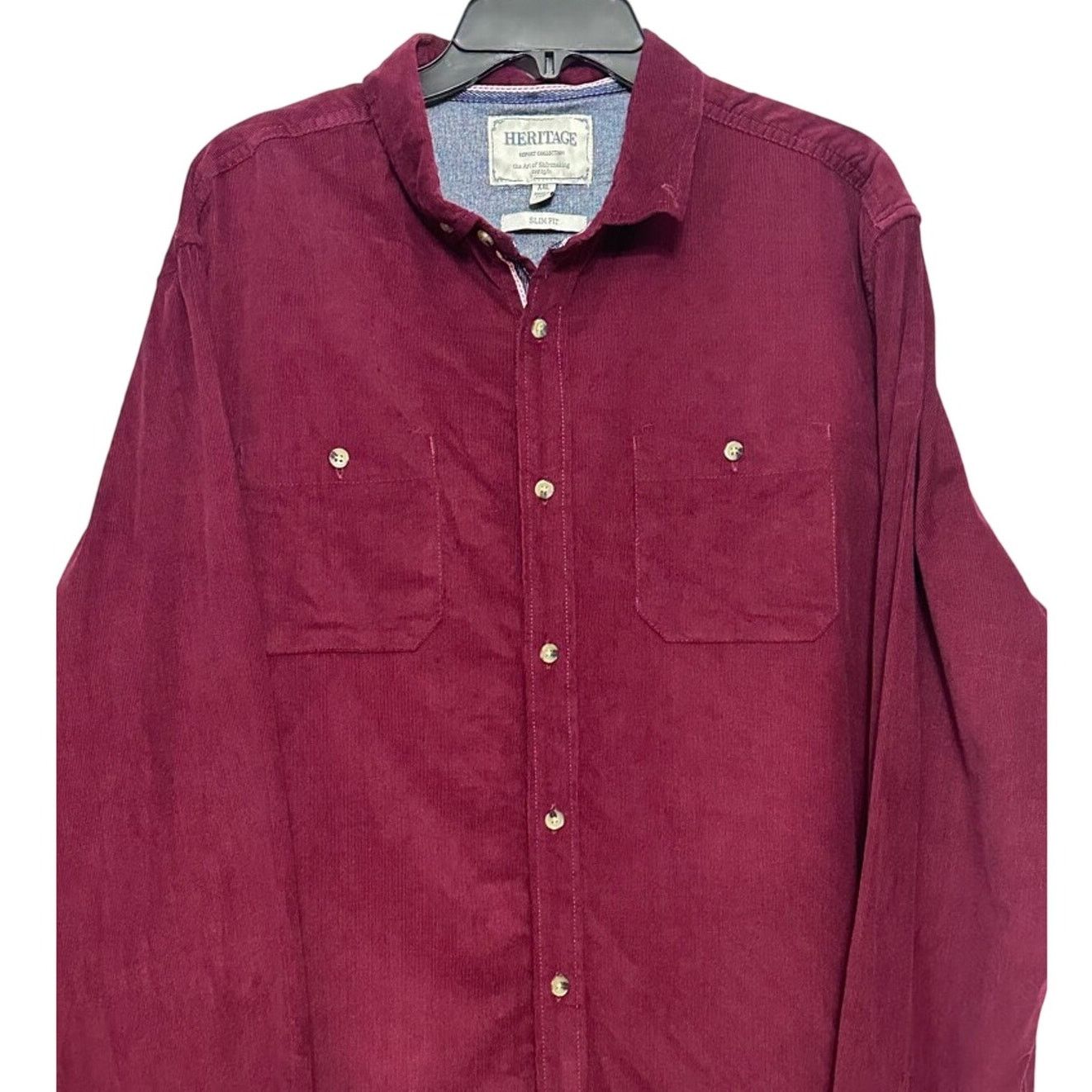 Other Heritage Burgundy Cotton ButtonUp Shirt XXL NWOT Corduroy Size US XXL / EU 58 / 5 - 3 Thumbnail