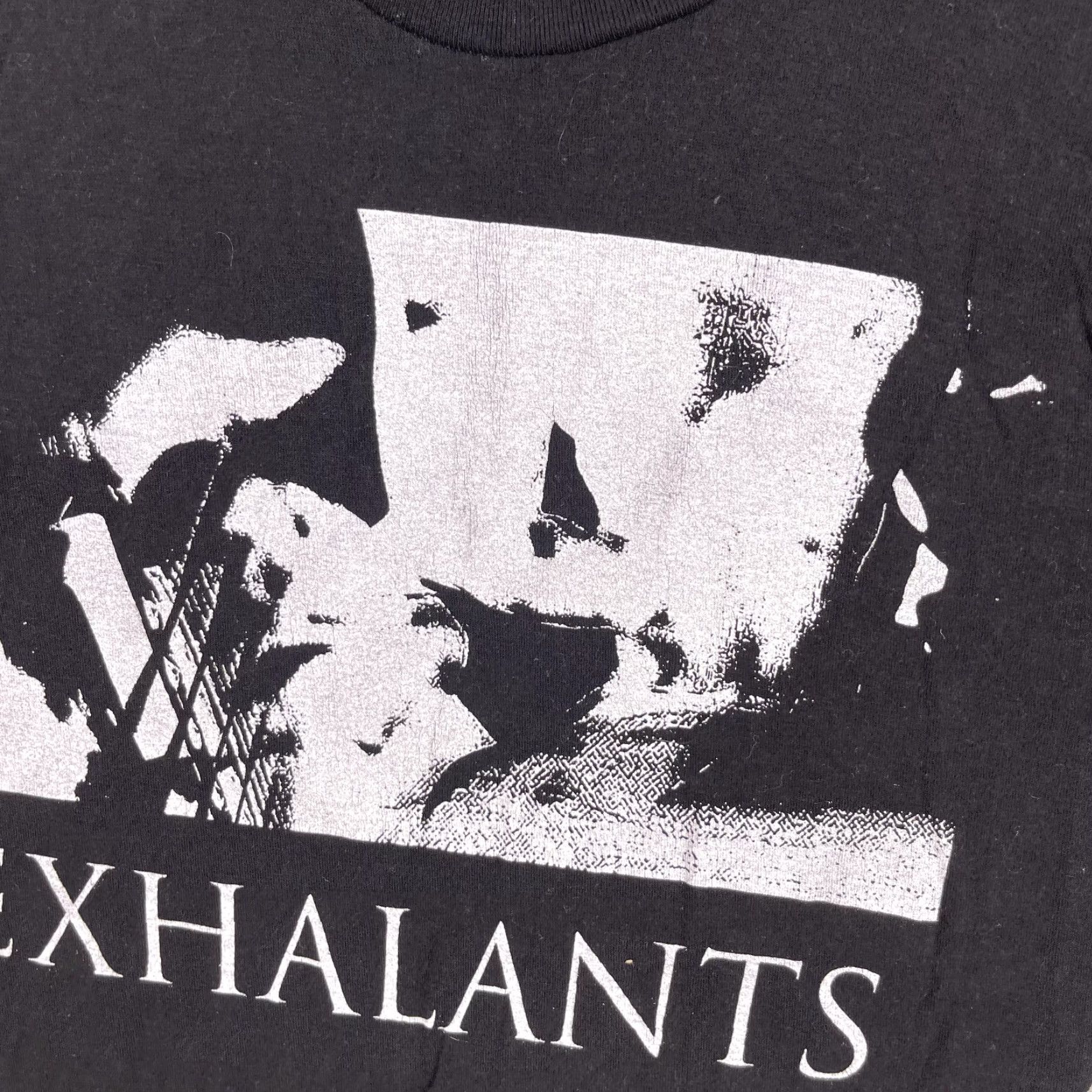 Vintage VINTAGE Exhalants Band T-Shirt Punk Harcore Noise Chat Pile Texas ATX Black S Adults Mens Short Sleeve Crew Neck Vintage Yes Size US S / EU 44-46 / 1 - 6 Thumbnail