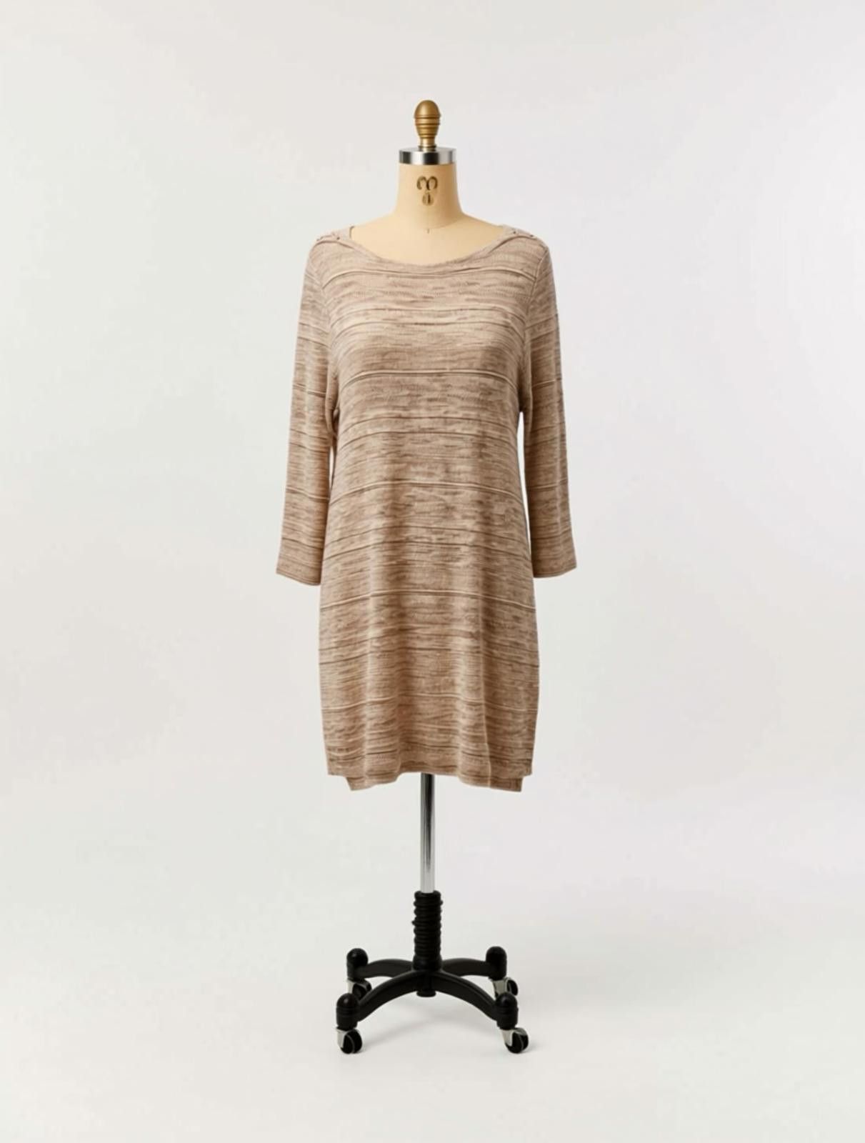 Other White House Black Market Beige Knit Sweater Dress Size Large Size L / US 10 / IT 46 - 1 Thumbnail