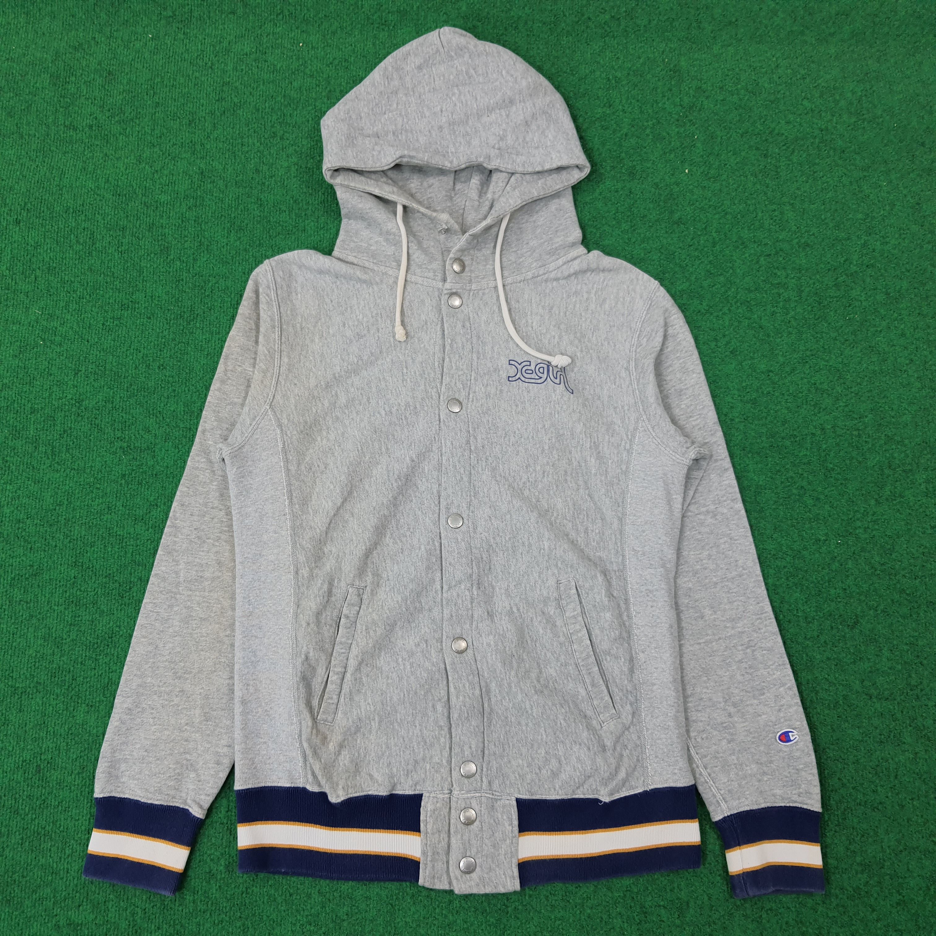 Champion × Japanese Brand × Vintage Vintage Champion x X-Girl Japan Brand Button Jackeylt Hoodie Size US S / EU 44-46 / 1 - 3 Thumbnail