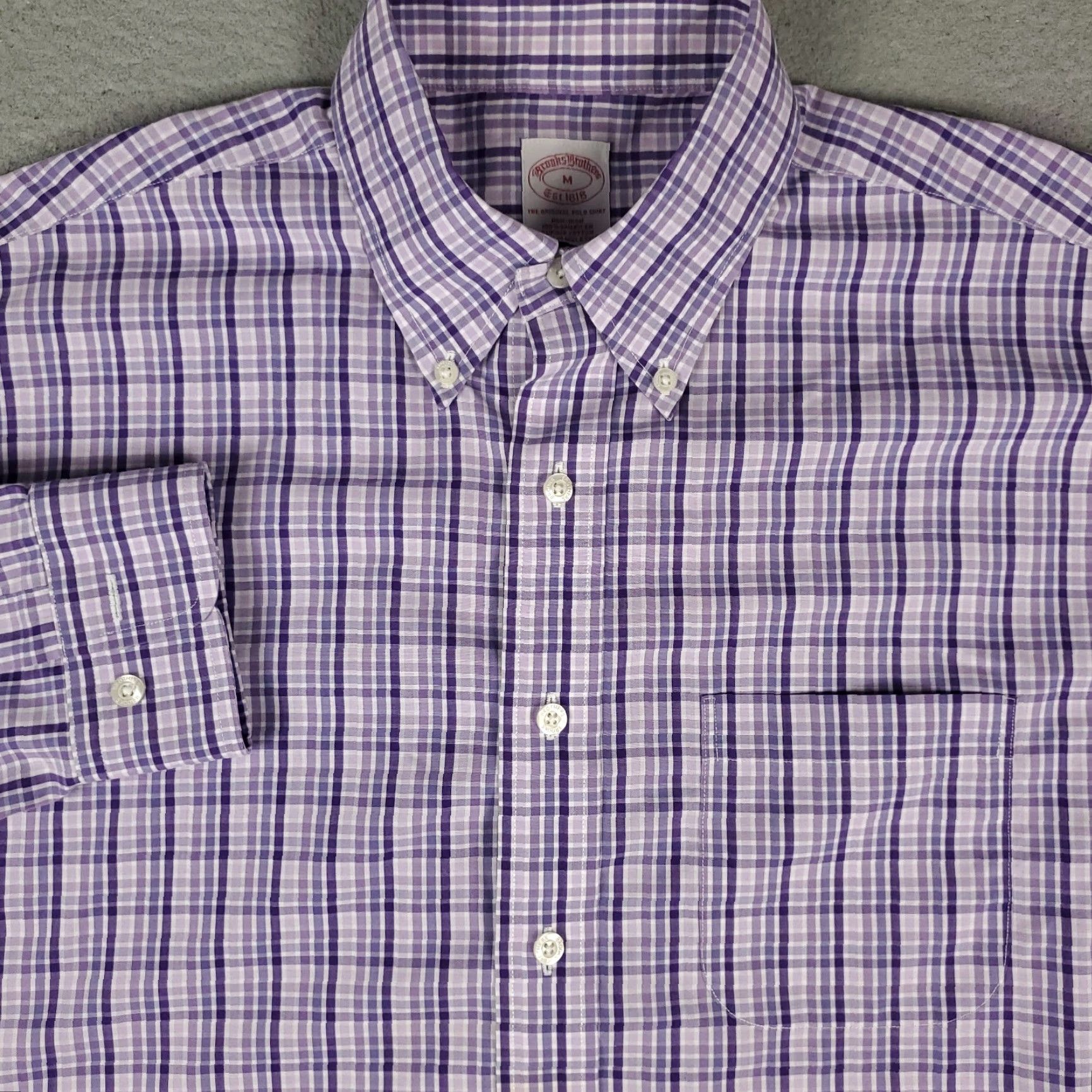 Brooks Brothers Brooks Brothers Shirt Mens Medium Purple Plaid Button-Up Long Sleeve Casual Classic Preppy Size US M / EU 48-50 / 2 - 2 Thumbnail