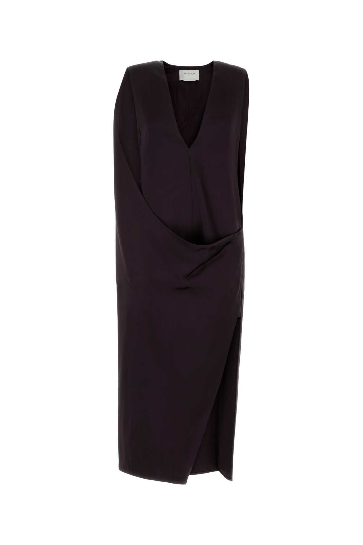 Sportmax Aubergine Satin Austria1234 Dress Size XS / US 0-2 / IT 36-38 - 1 Thumbnail