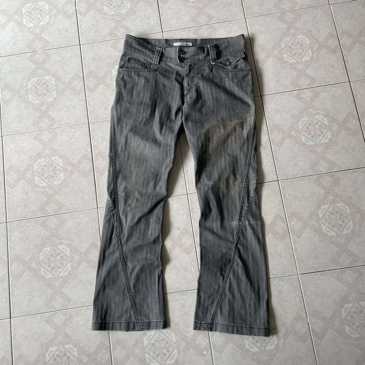 Michel Klein Flare Jeans MK Klein Herringbones Boot Cut 8 🍒 Size US 34 / EU 50 - 2 Thumbnail