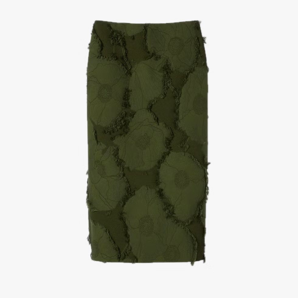 Gucci o1la5ras0526 Cotton Wool Blend Mid-length Skirt in Green Size 28" / US 6 / IT 42 - 1 Preview