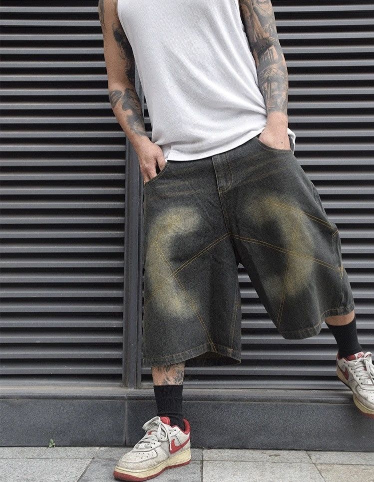 Japanese Brand × Vintage Distressed Double Stitching Jorts Vintage Style Baggy Cholo Size US 29 - 2 Thumbnail
