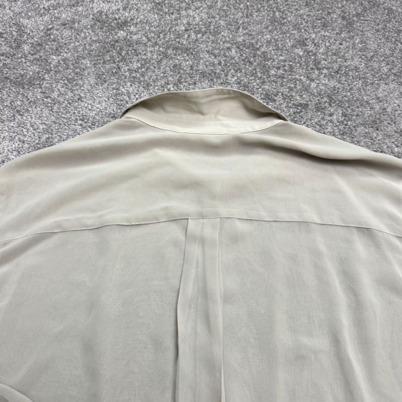 Vintage VINTAGE: Susan Graver Shirt Womens Plus 28W Long Sleeve Button-Up Tunic Pockets Beige Size 4XL / US 24-26 - 3 Thumbnail
