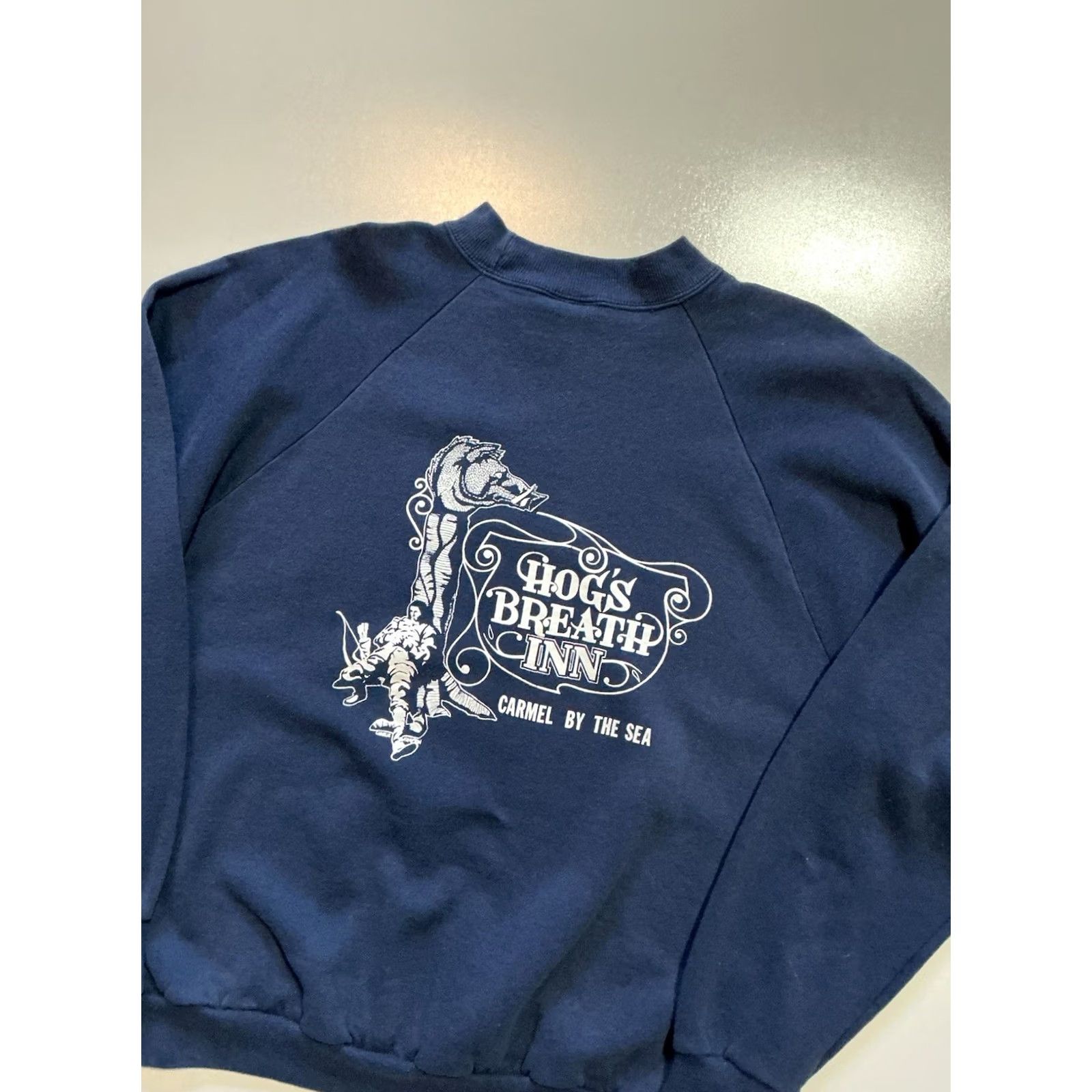 Hanes VINTAGE Hanes Sweatshirt Navy Blue Fleece Pullover Hogs Breath Inn Carmel By The Sea XL Mens Size US XL / EU 56 / 4 - 5 Thumbnail