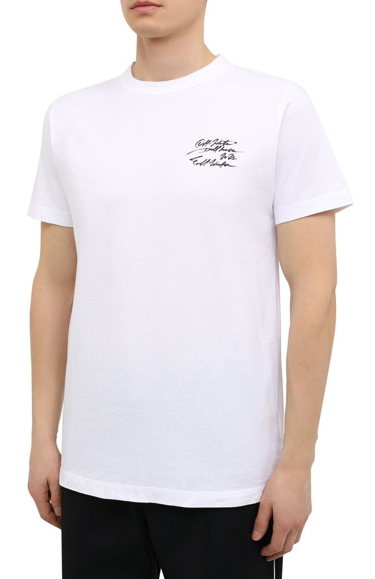Off-White White Letter Print Logo T-Shirt Size M / US 6-8 / IT 42-44 - 3 Thumbnail