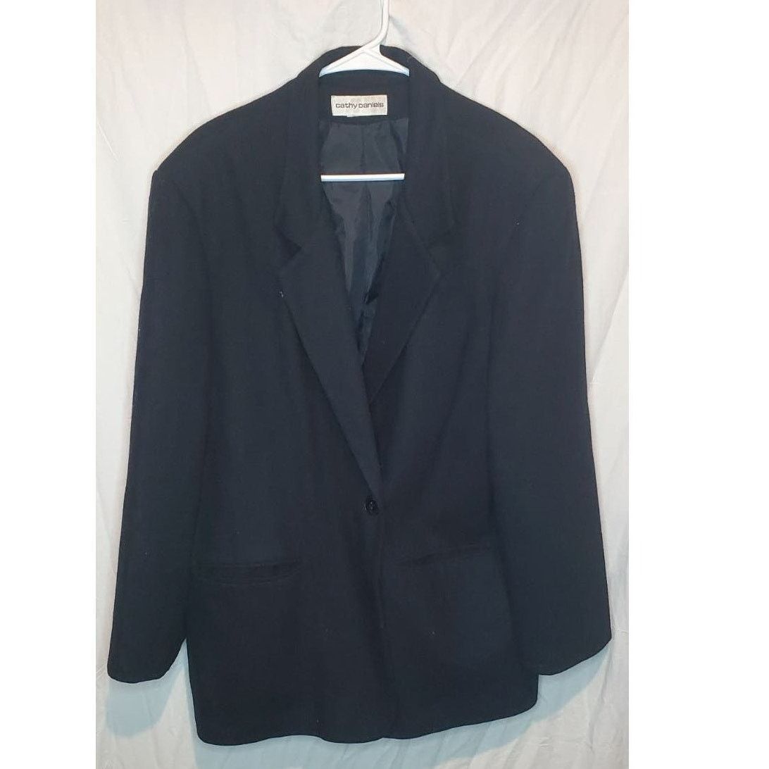 Other Cathy Daniels Black One-Button Blazer Jacket Size 16 Size XXL / US 16-18 / IT 52-54 - 1 Thumbnail