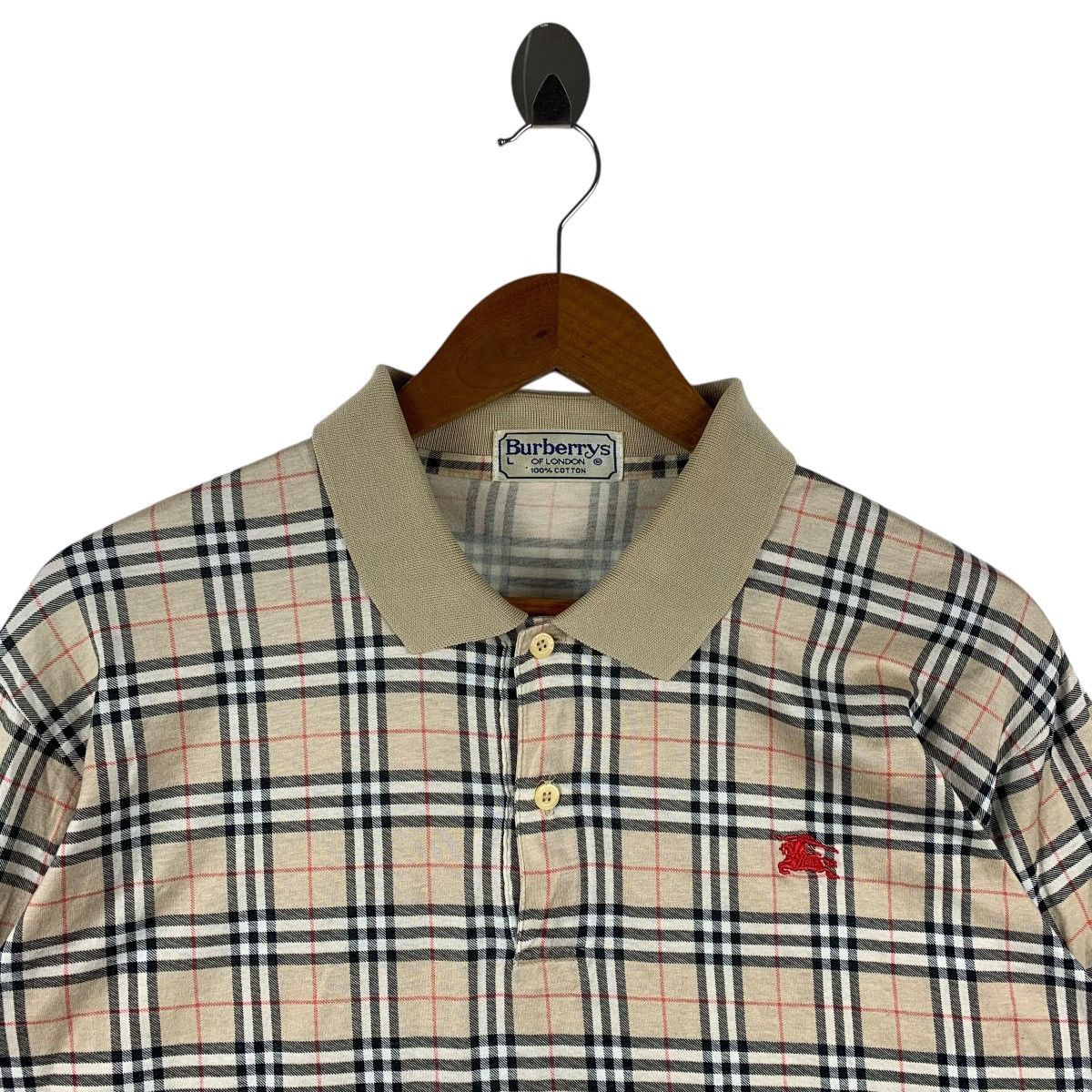 Burberry BURBERRY London nova check collar design long sleeve polotee Size US M / EU 48-50 / 2 - 2 Thumbnail