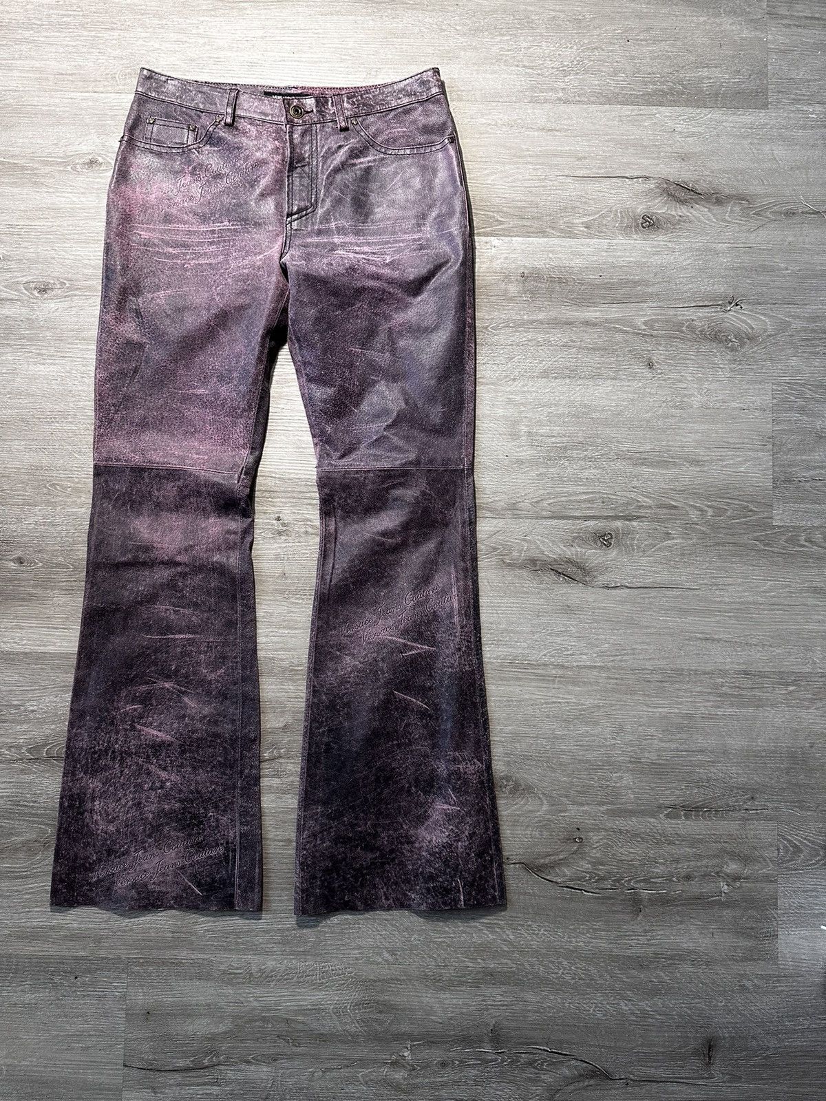 Versace × Versace Jeans Couture × Vintage Vintage Versace Leather Bootcut Pants Size US 30 / EU 46 - 4 Thumbnail