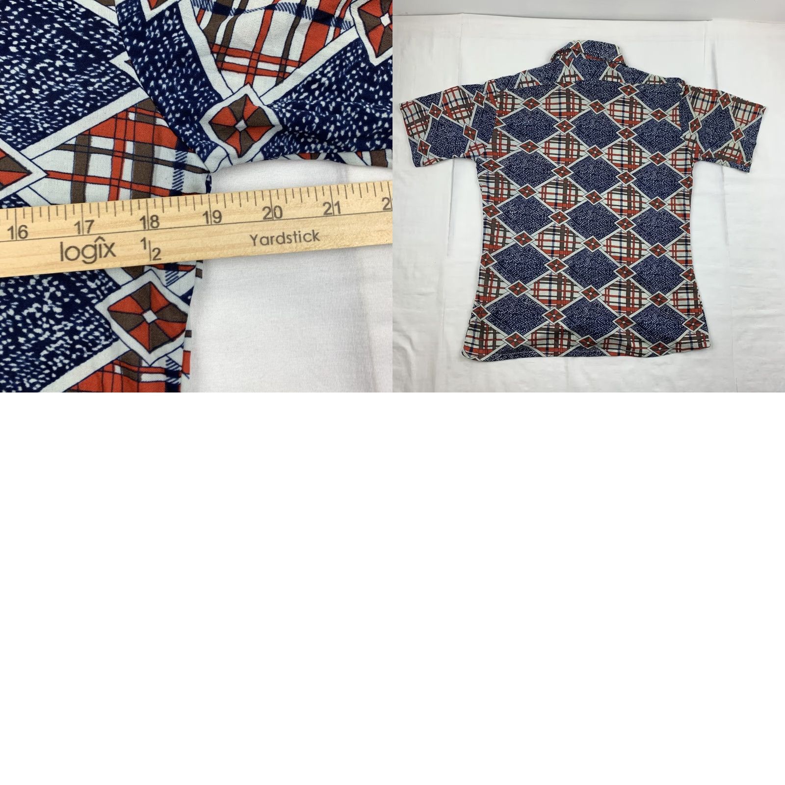 Vintage VINTAGE Mark Daniels Button-Up Shirt Adult Large Blue Geometric Pattern 80s 90s Mens Size US L / EU 52-54 / 3 - 8 Thumbnail