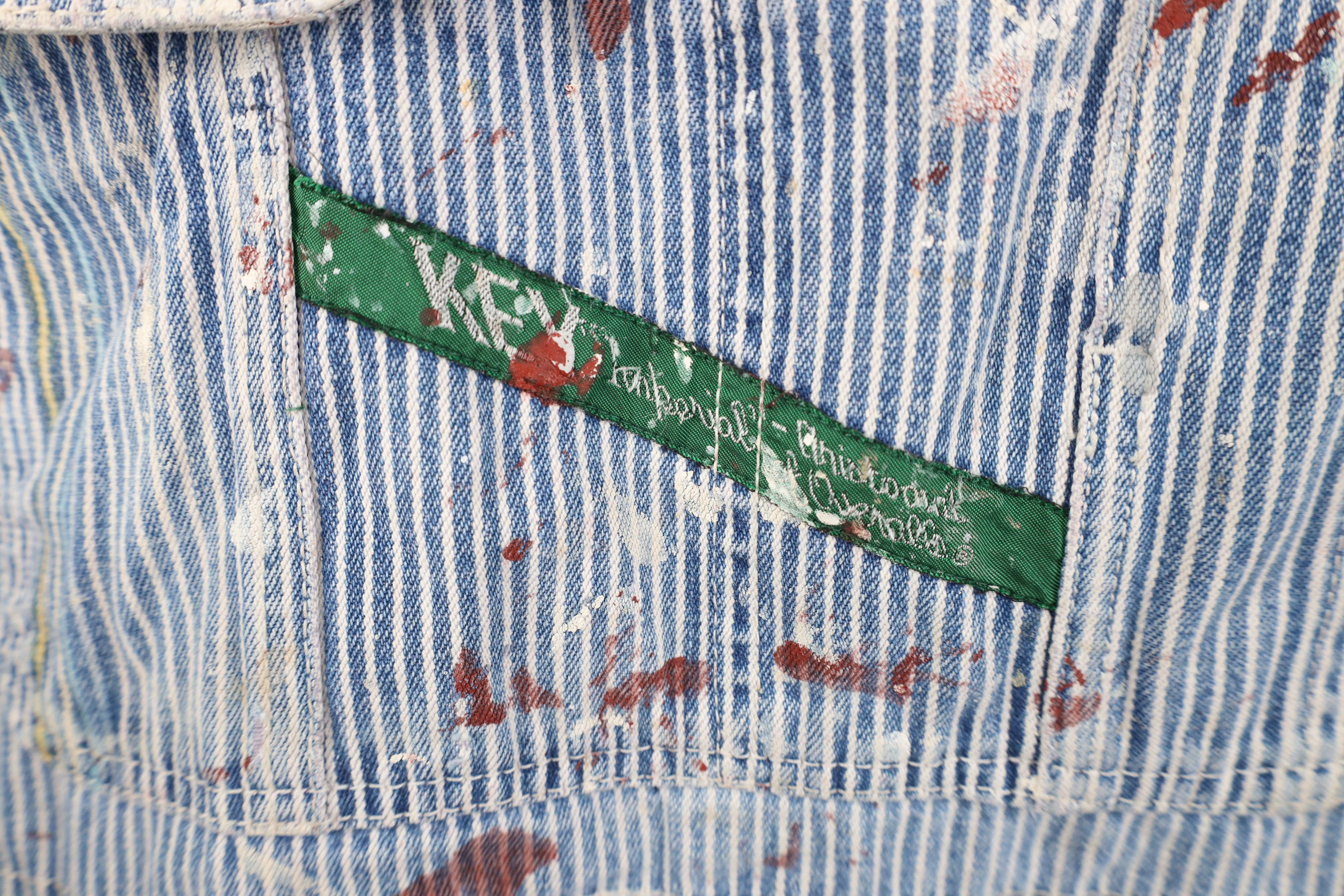 Vintage Vintage 90s Streetwear Cut Off Hickory Striped Overalls Size US 42 / EU 58 - 16 Thumbnail
