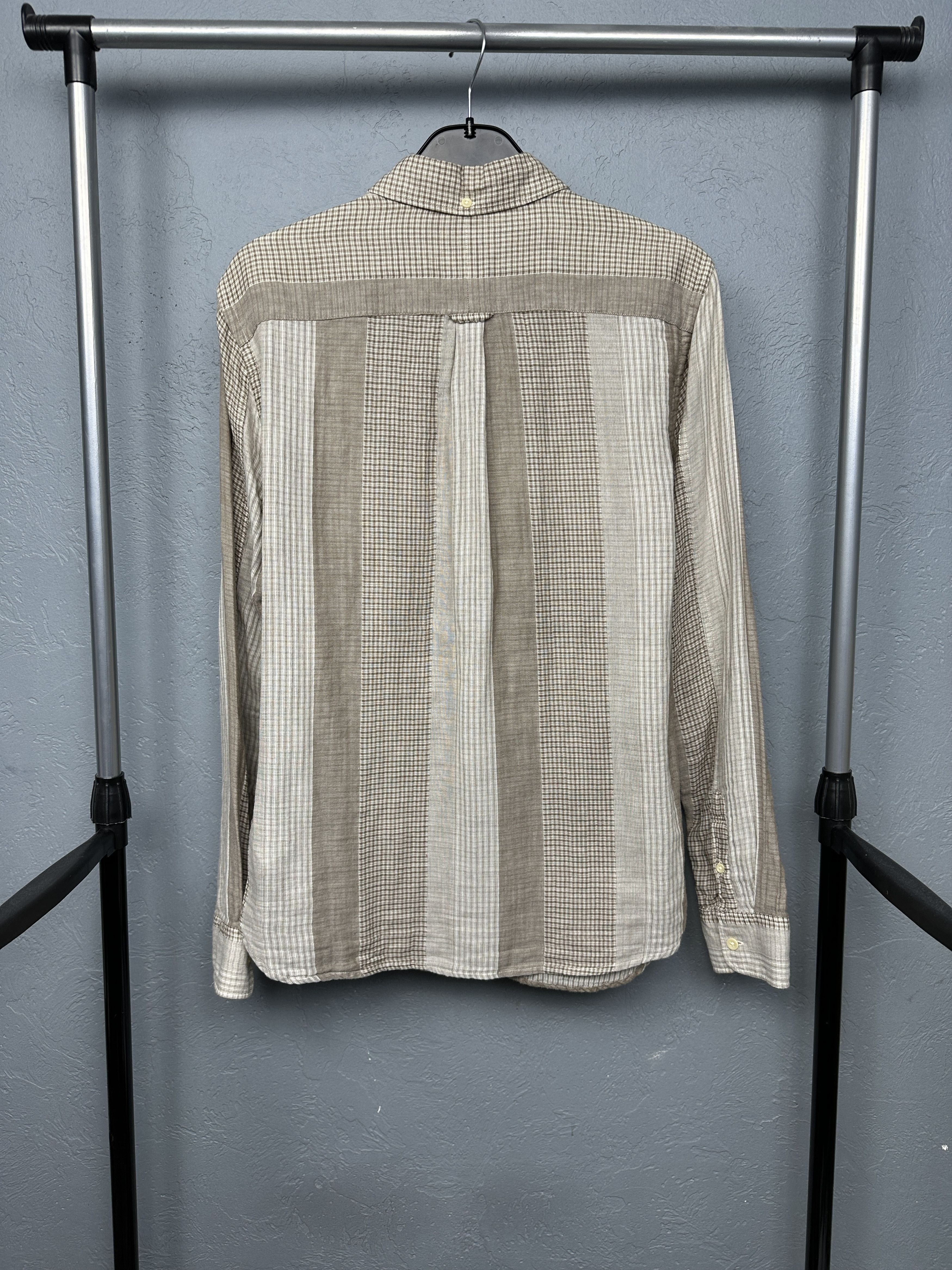 Allsaints Allsaints Stuyvesant Mens Long Sleeve Patchwork Shirt Size US S / EU 44-46 / 1 - 5 Thumbnail