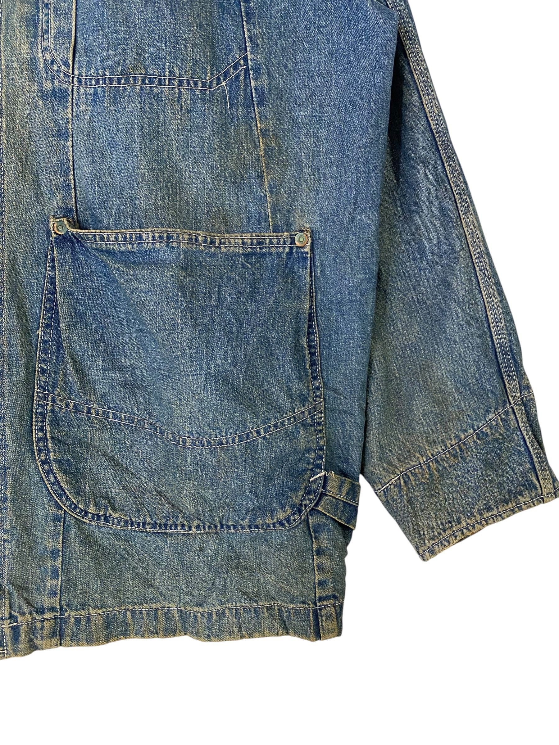 Other 1980s Unbranded aztec trim denim chore jacket Size US L / EU 52-54 / 3 - 6 Thumbnail