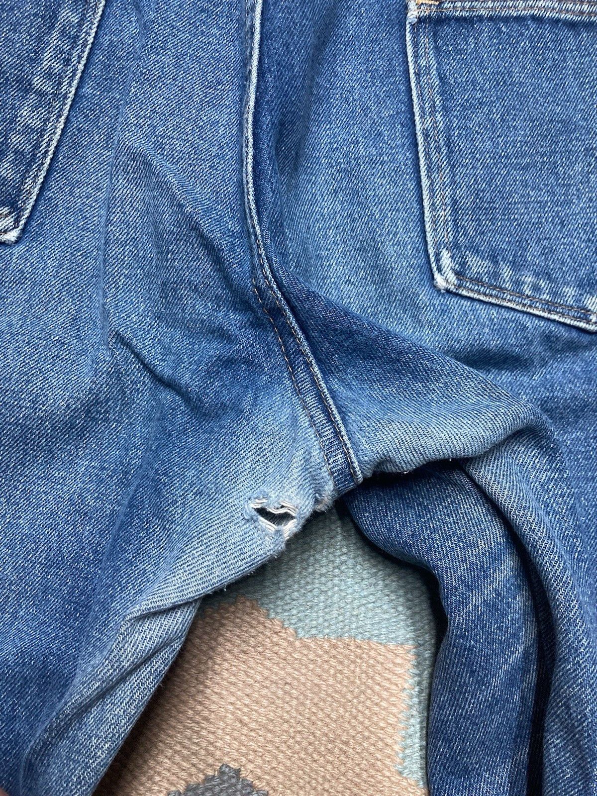 Vintage 80s rustler jeans worn faded denim straight talon USA 37x30 Size US 37 - 10 Thumbnail
