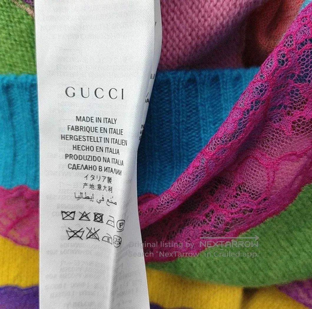 Gucci Gucci Cat Embroidery Colorful Stripe Lace Pullover. Size S / US 4 / IT 40 - 4 Thumbnail