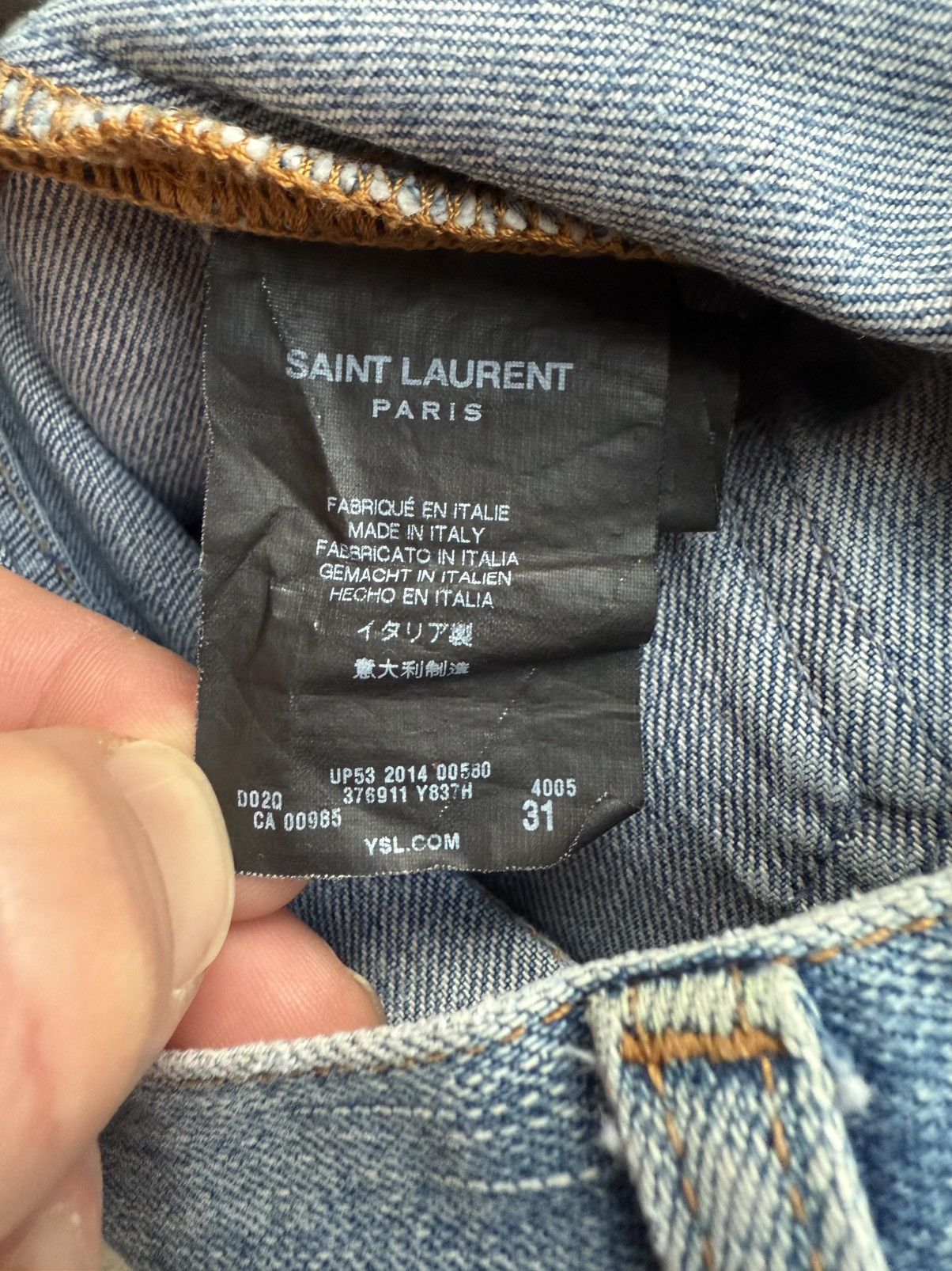 Saint Laurent Paris SS15 Saint Laurent Lenny Kravitz ripped denim jeans Hedi 31 Size US 31 - 24 Thumbnail