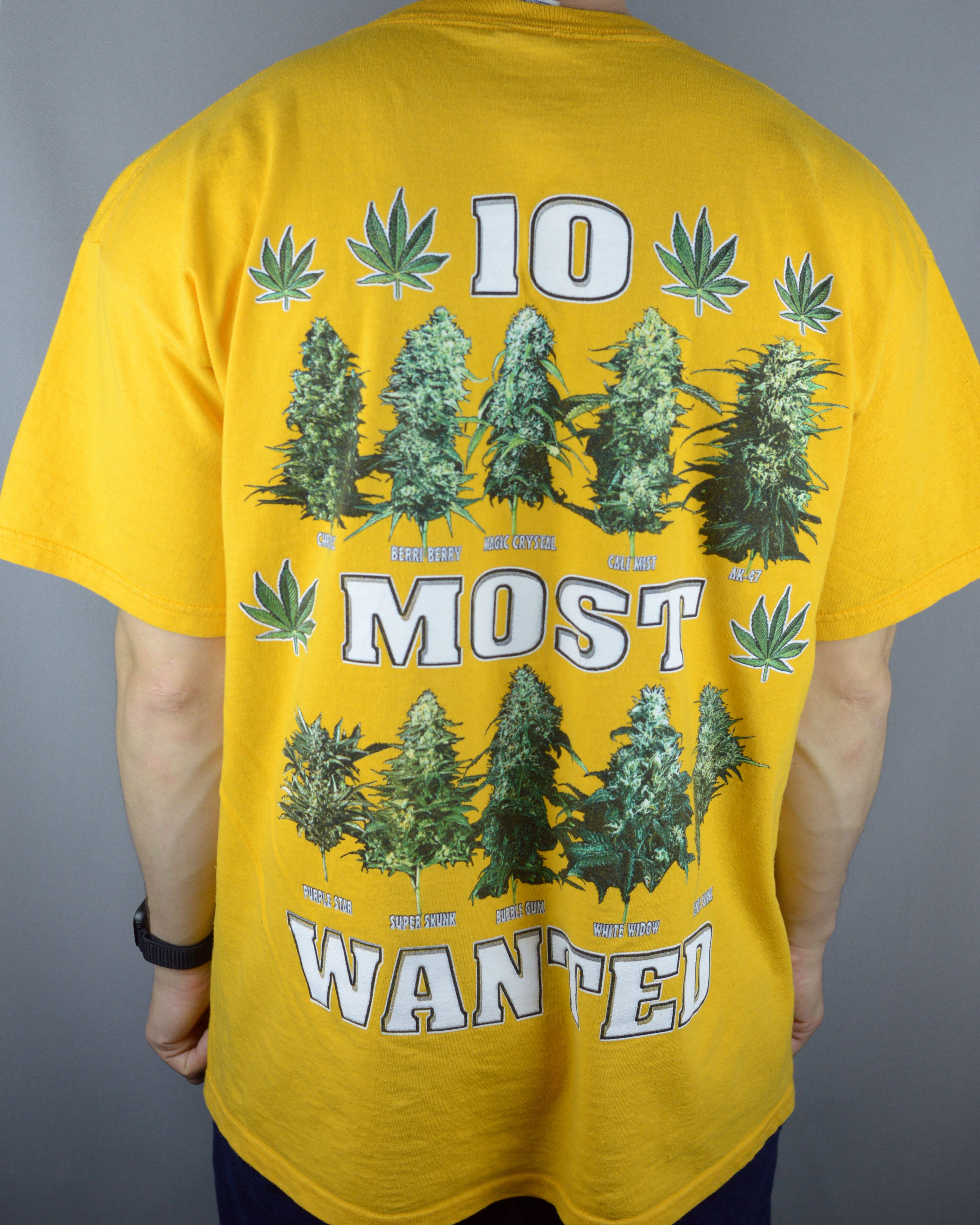 Vintage Vintage 10 most wanted marijuana pot 420 stoner t shirt Size US XL / EU 56 / 4 - 2 Thumbnail
