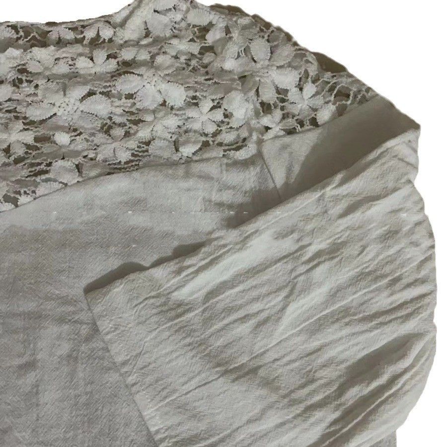 Other Cotton Lace Round Neck Half-length Sleeve Dress Size XL / US 12-14 / IT 48-50 - 3 Thumbnail
