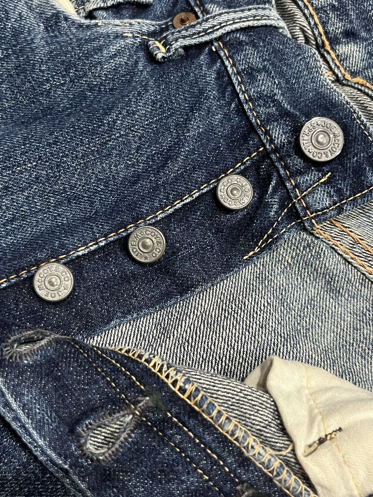 Vintage Joe Mccoy Blue Faded Washed Distress Selvedge Jean, Men's (Size 29) — image 6 of 6