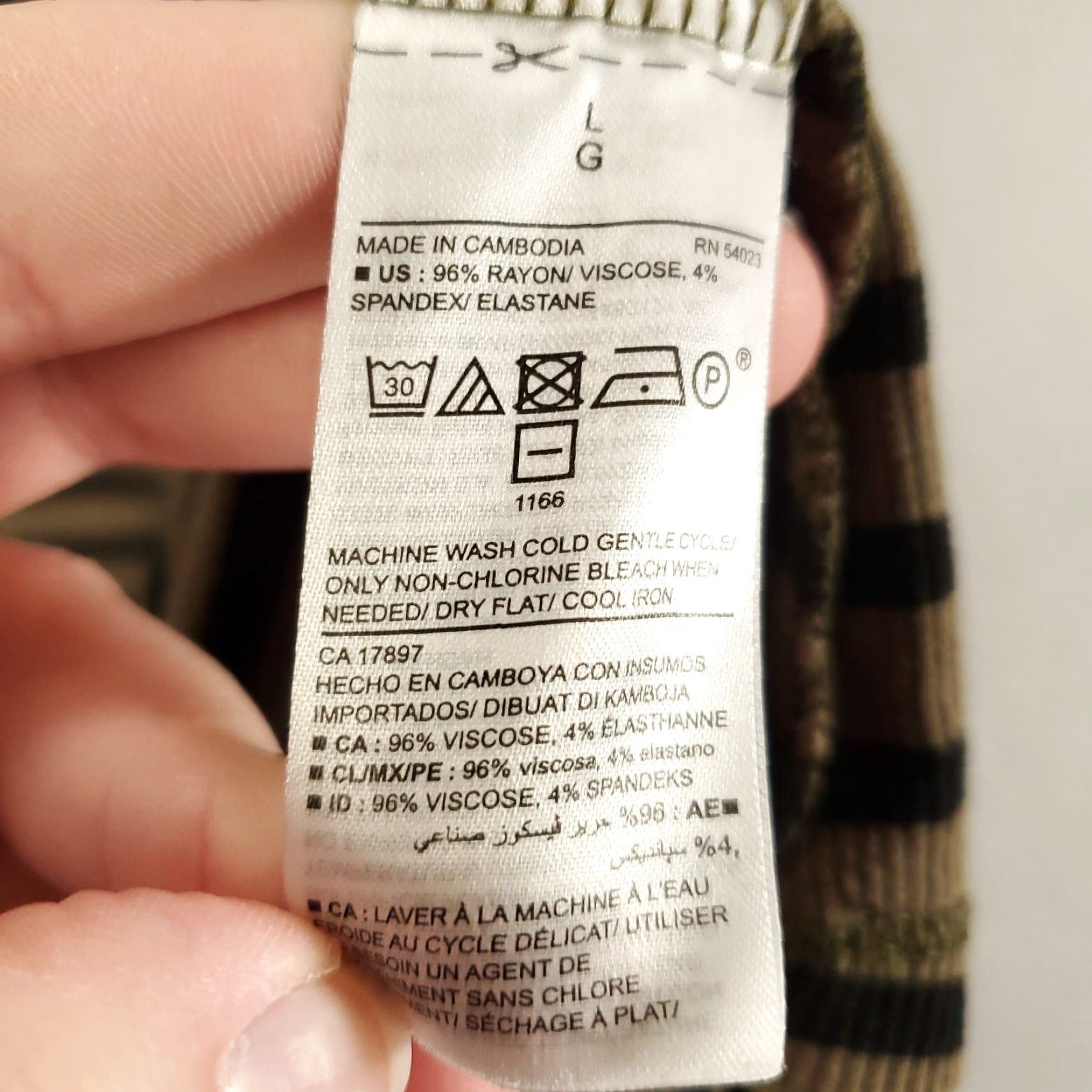 Old Navy Old Navy Dress Women's Size Large Olive Green Striped Shift Tunic Stretch (Multicolor Rayon) Size L / US 10 / IT 46 - 6 Thumbnail