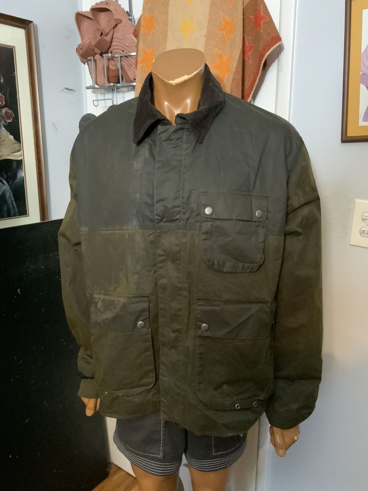 Zara Zara Work Wax Coated Field Corduroy Collar Utility Jacket Size US XL / EU 56 / 4 - 18 Thumbnail