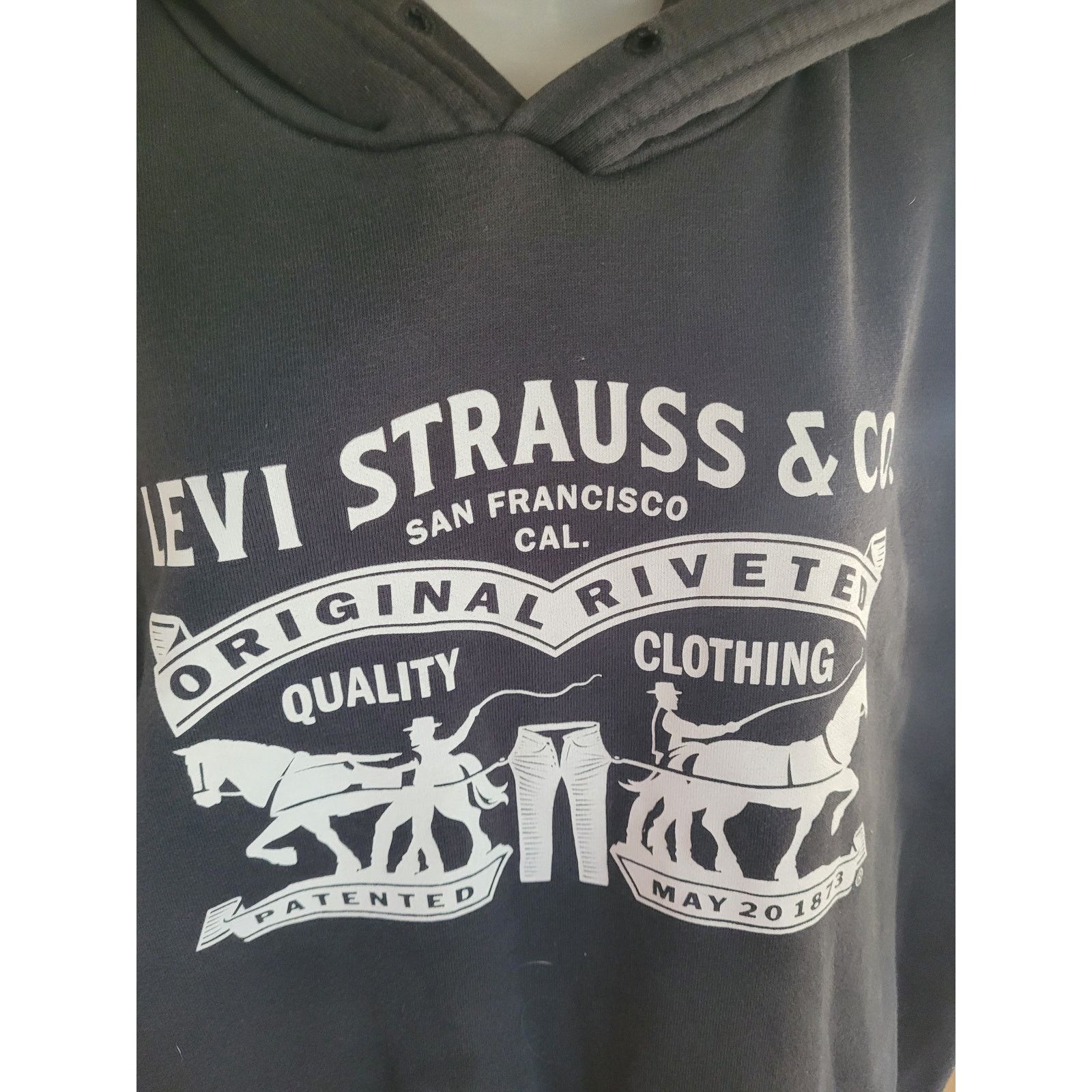 Levi's Levi Strauss Black Hoodie Logo Sz XL Size XL / US 12-14 / IT 48-50 - 3 Thumbnail