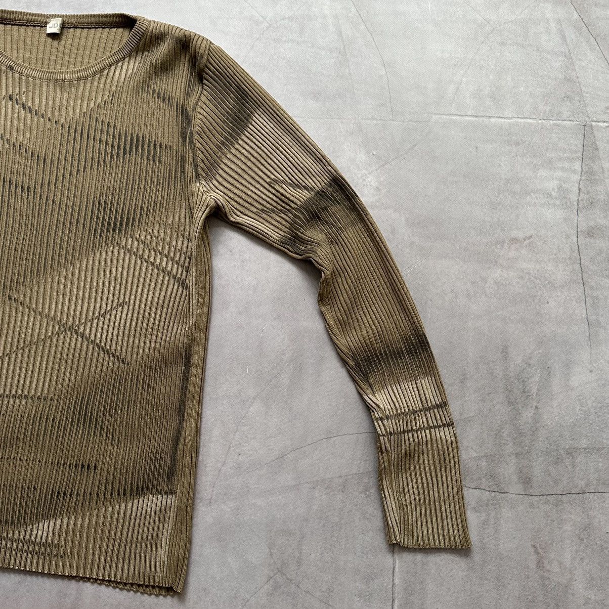 Hysteric Glamour × Undercover 00s Painted If Six Was Nine LGB Vibe Knit Ribbed Sweater Y2K Size US L / EU 52-54 / 3 - 6 Thumbnail