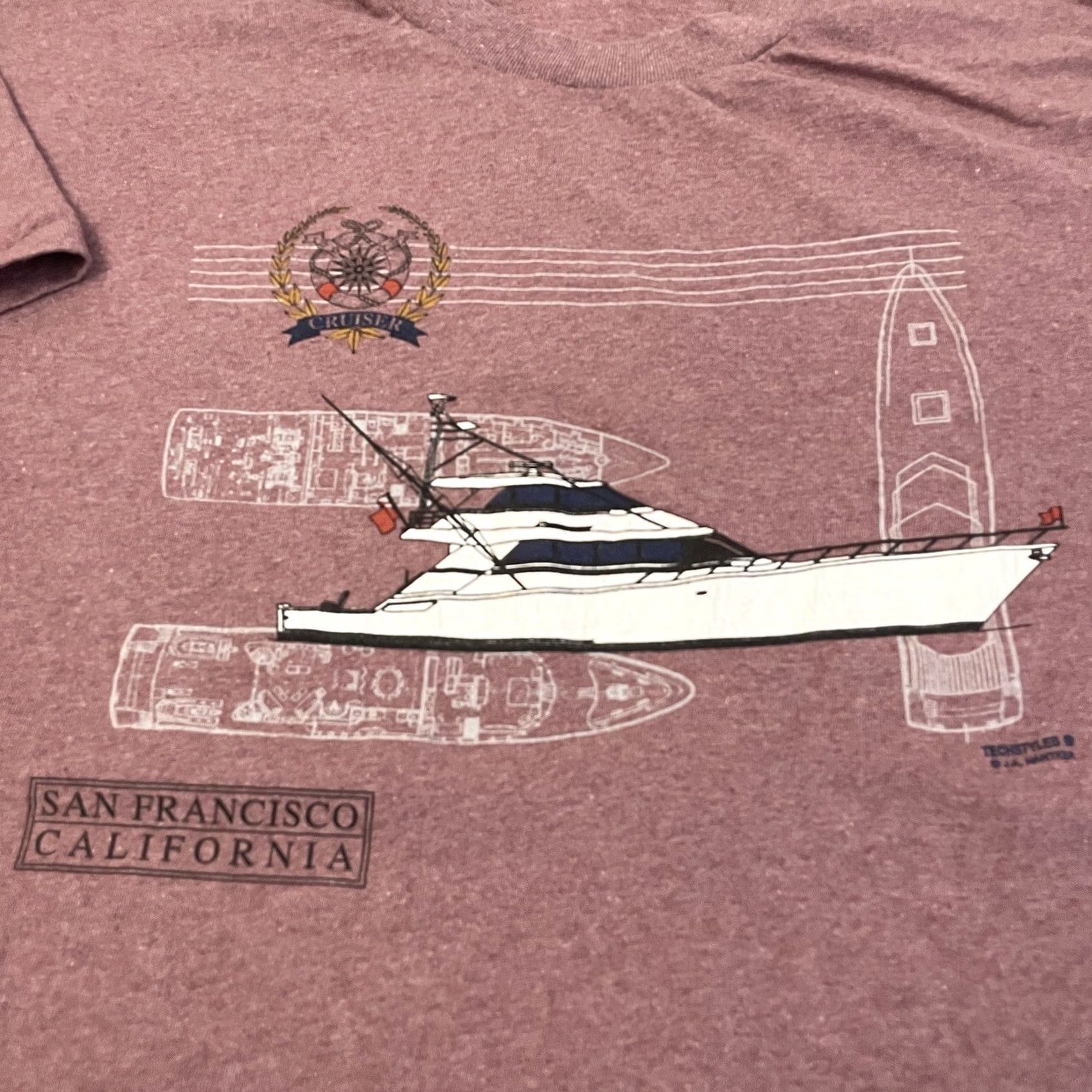 Vintage VINTAGE Cal Cru San Francisco Shirt Adult XXL 2XL Red 90s Y2K Mens Size US XXL / EU 58 / 5 - 3 Thumbnail